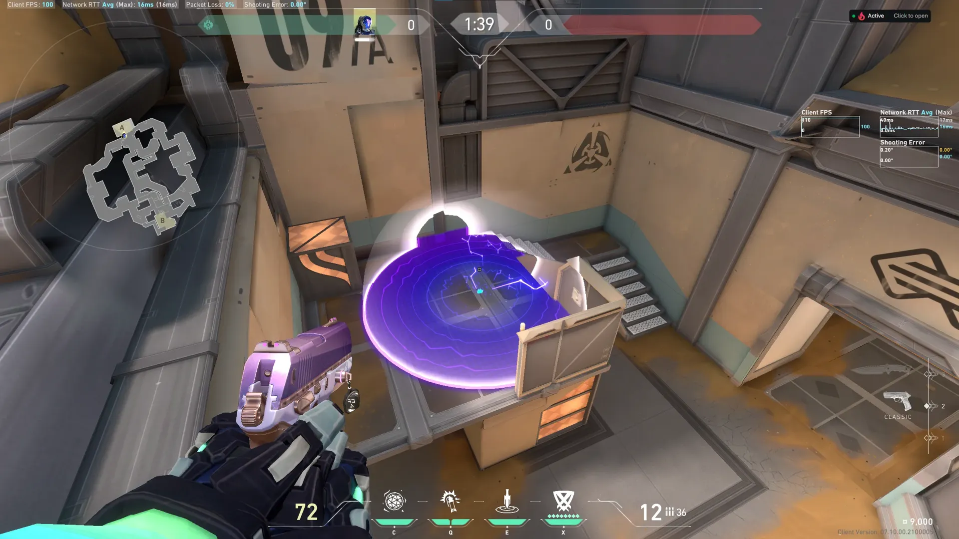 KAY/O Frag_Ment on Fracture Defense Site A — step 5 of 6: Aim — line up the shot