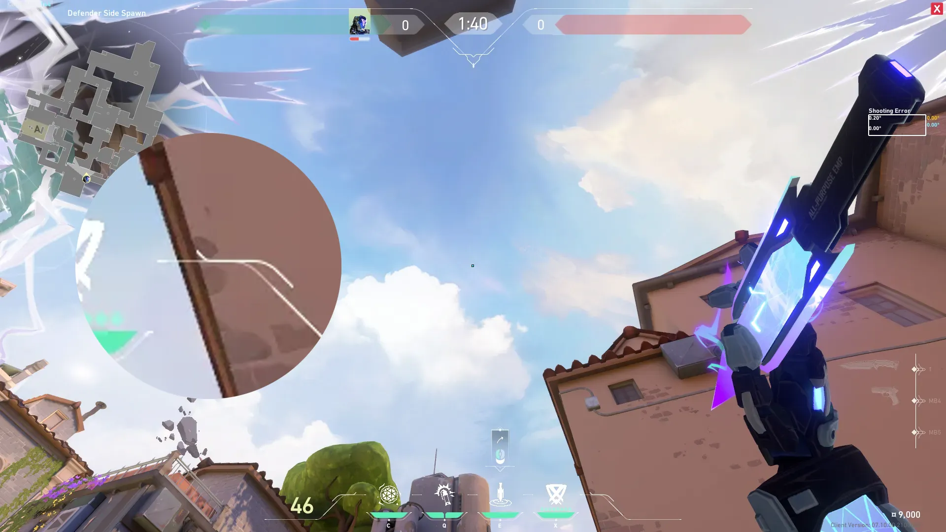 KAY/O Zero_Point on Ascent Defense Mid — step 2 of 3: Aim — line up the shot