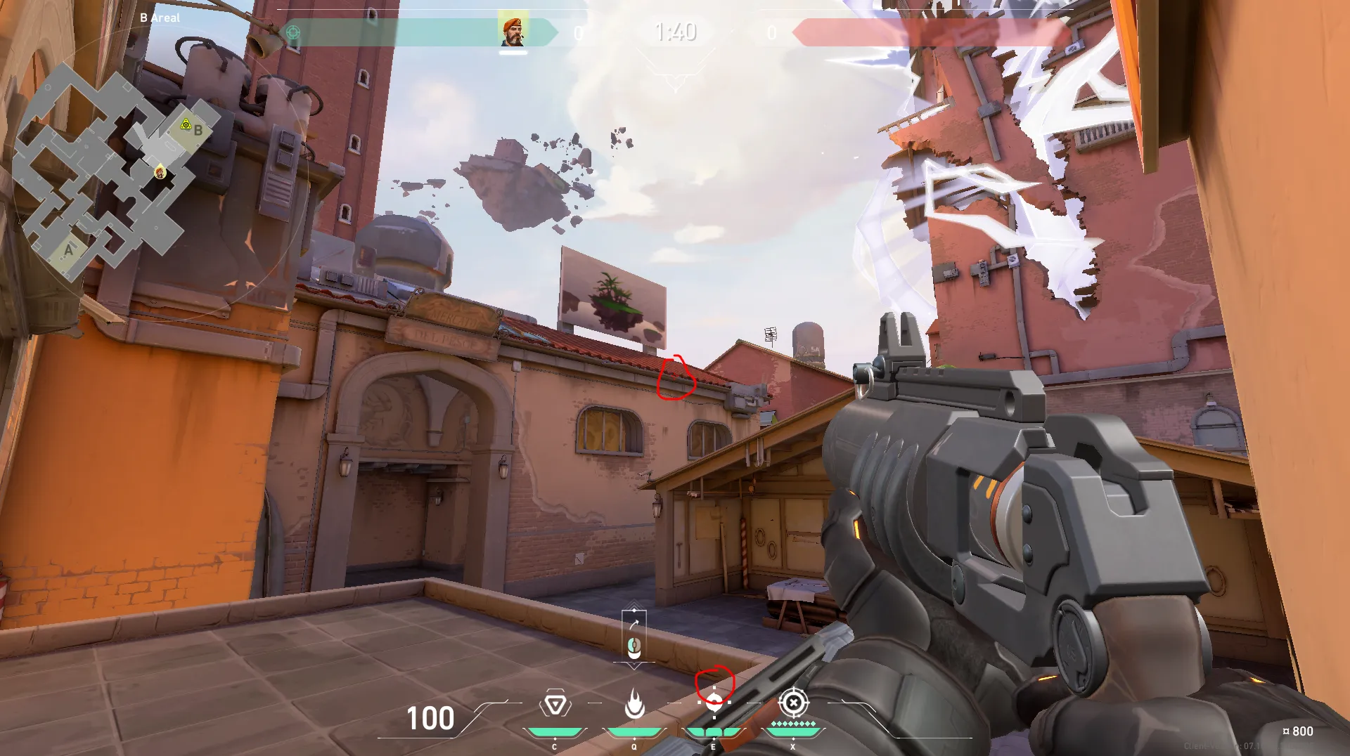 Brimstone Incendiary on Ascent Attack Site B — step 2 of 3: Aim — line up the shot