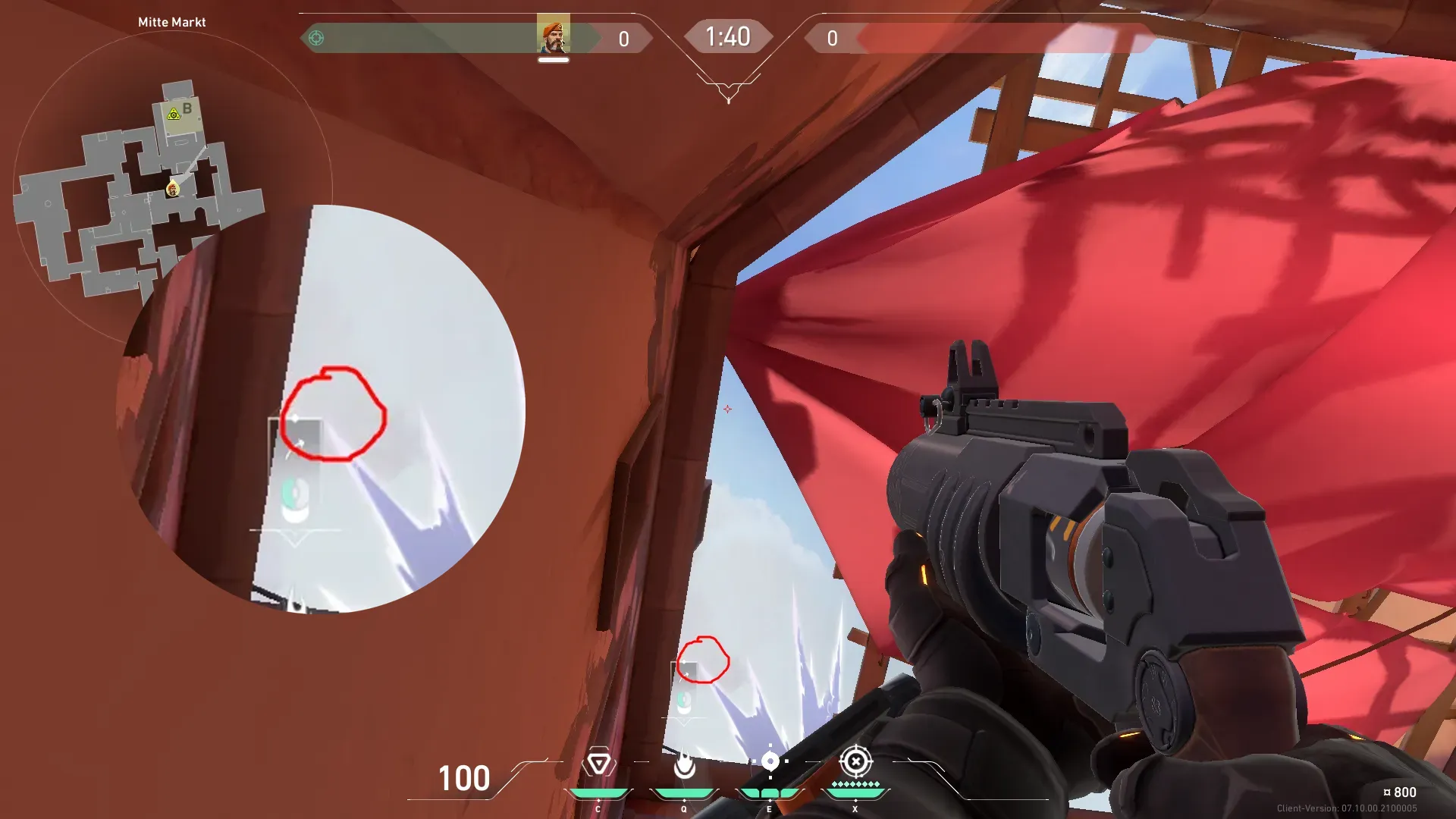 Brimstone Incendiary on Ascent Attack Site B — step 2 of 3: Aim — line up the shot