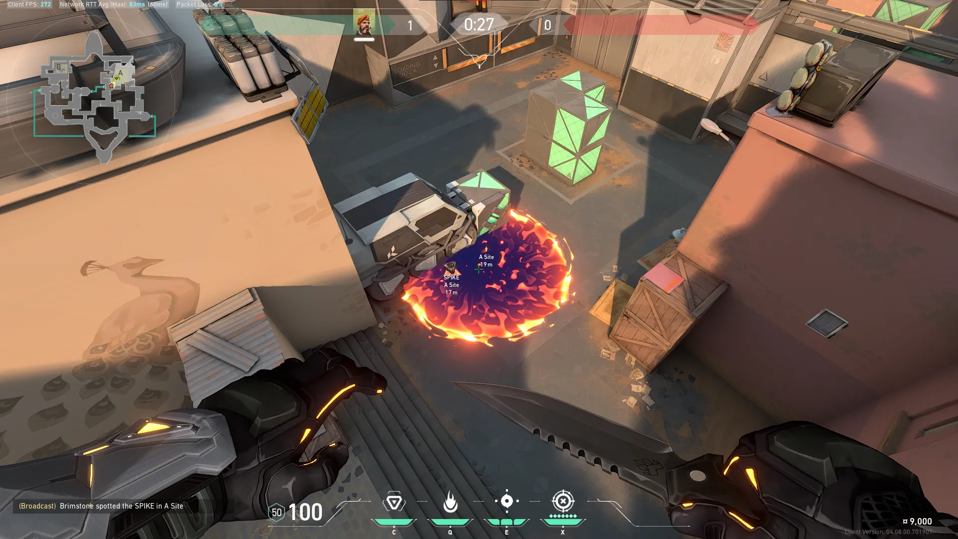 Brimstone Incendiary on Bind Attack Site A — step 3 of 3: Result