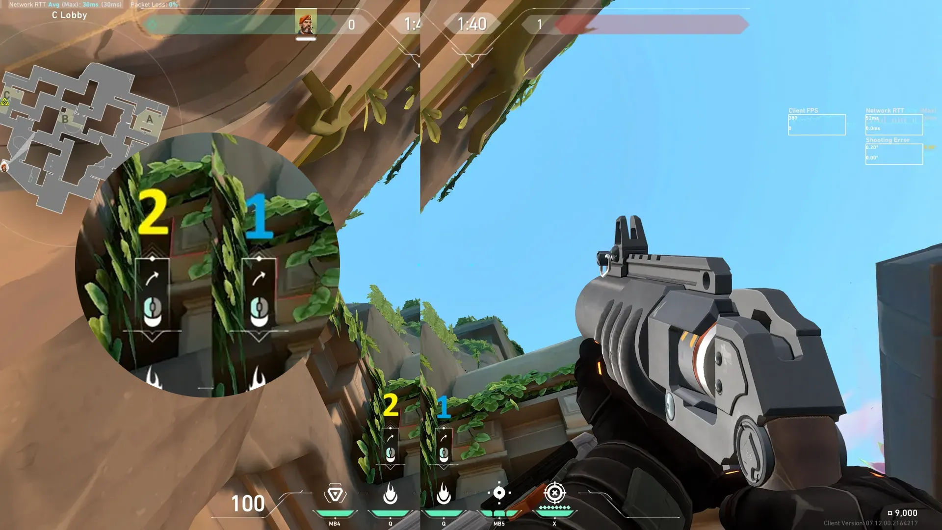 Brimstone Incendiary on Lotus Attack Site C — step 2 of 3: Aim — line up the shot
