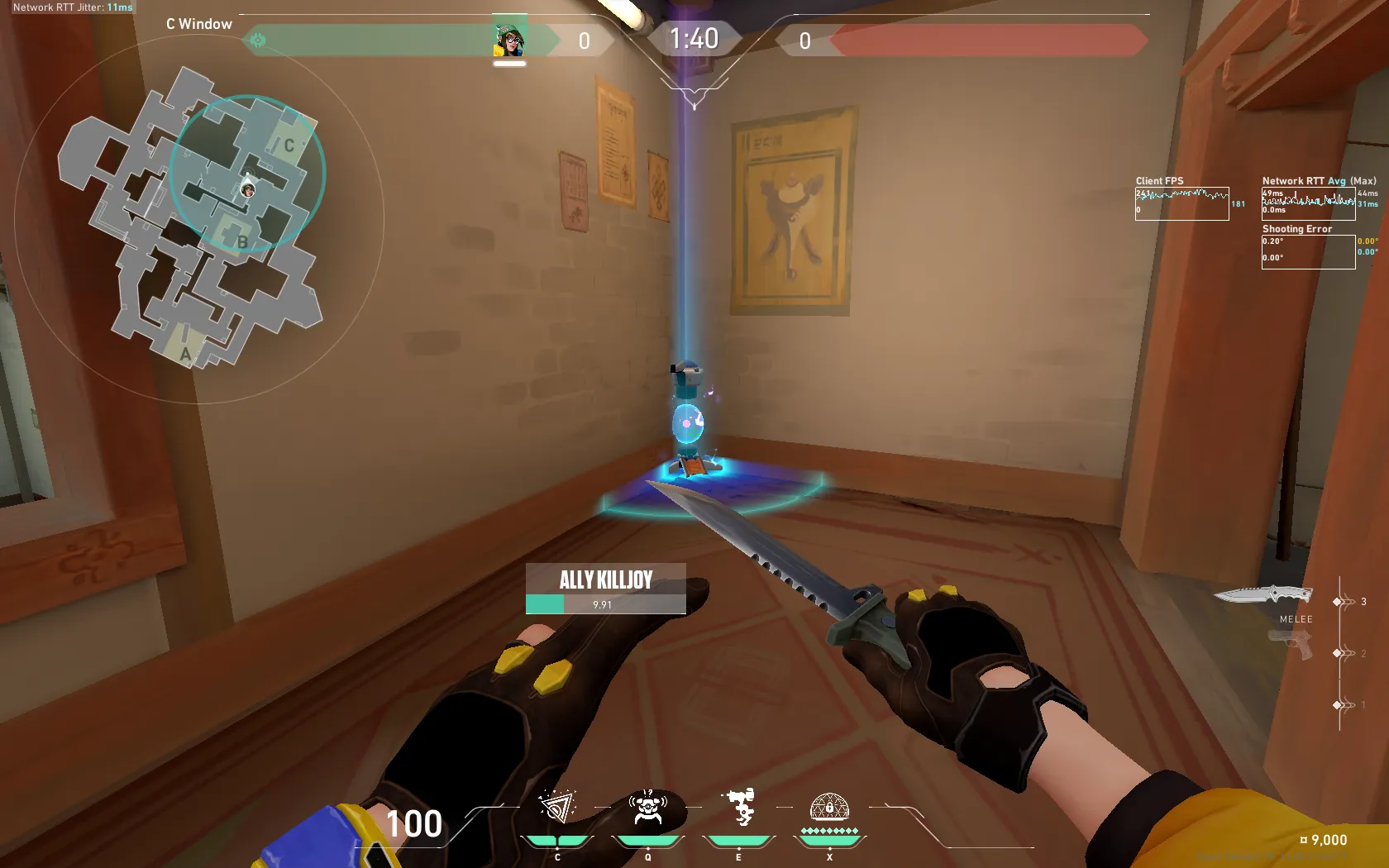 Killjoy Nanoswarm on Haven Defense Site C — step 1 of 4: Position — where to stand