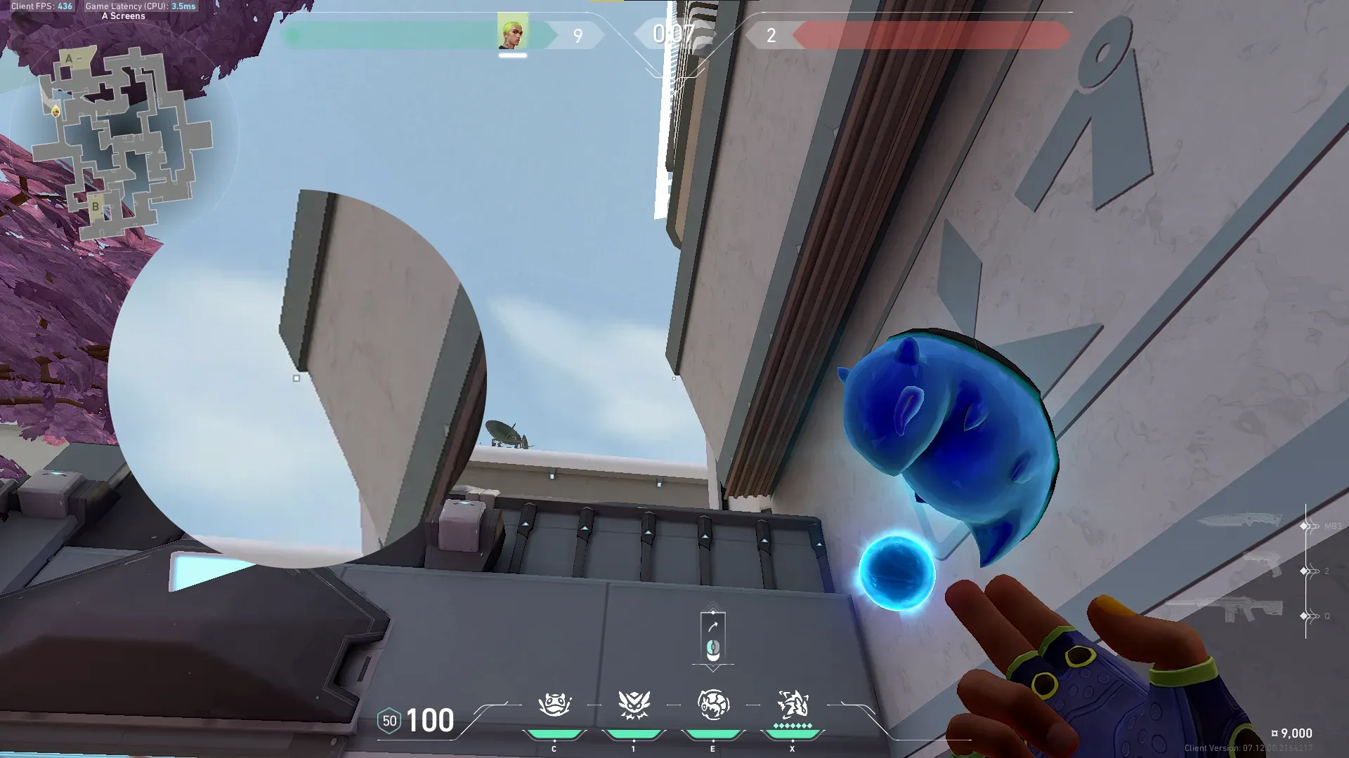 Gekko Dizzy on Split Defense Site A — step 2 of 4: Aim — line up the shot