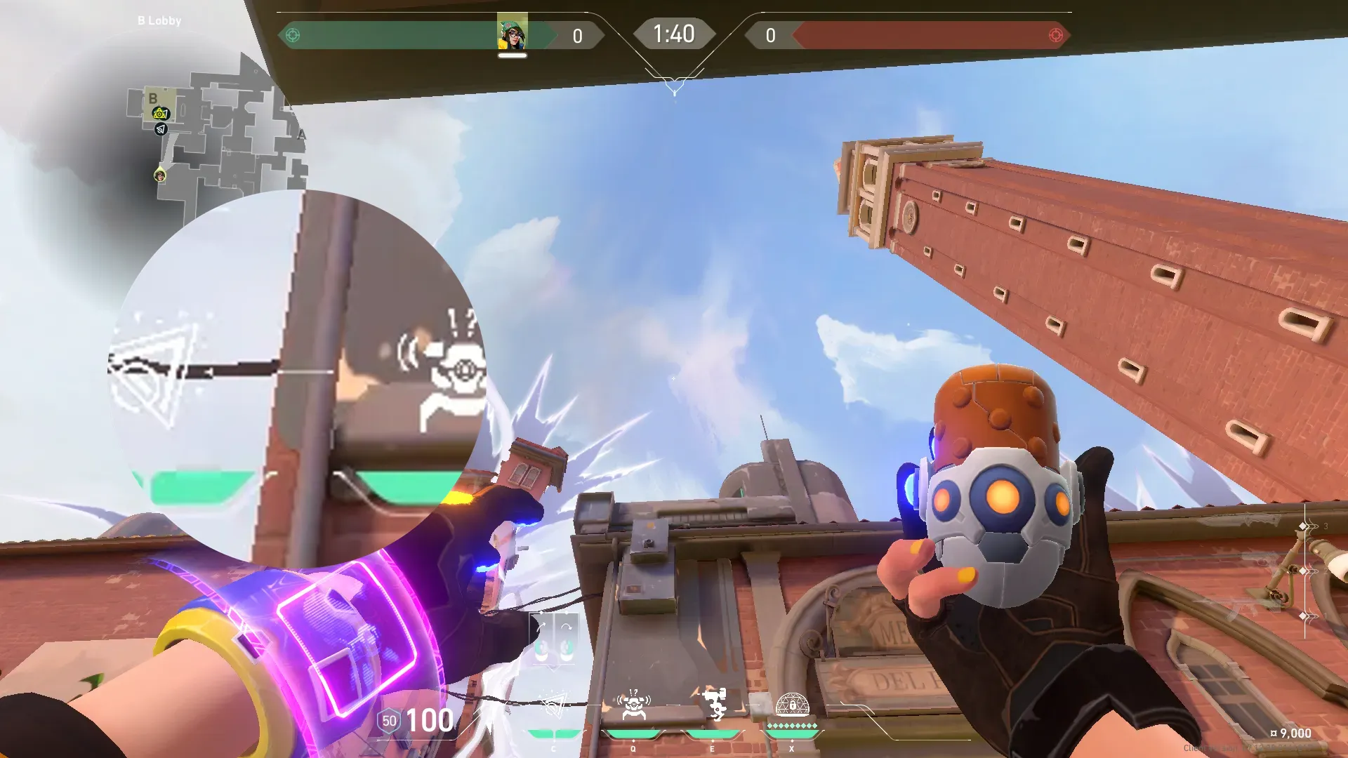 Killjoy Nanoswarm on Ascent Attack Site B — step 2 of 3: Aim — line up the shot