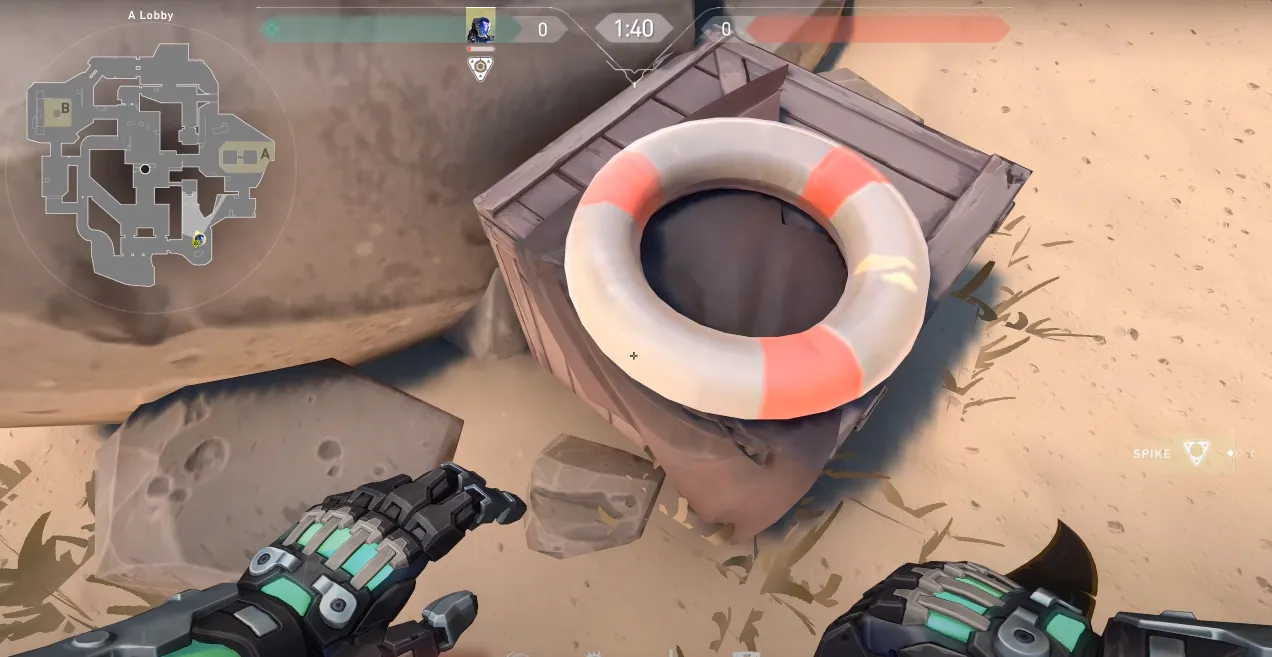 KAY/O Zero_Point on Breeze Attack Site A — step 1 of 3: Position — where to stand