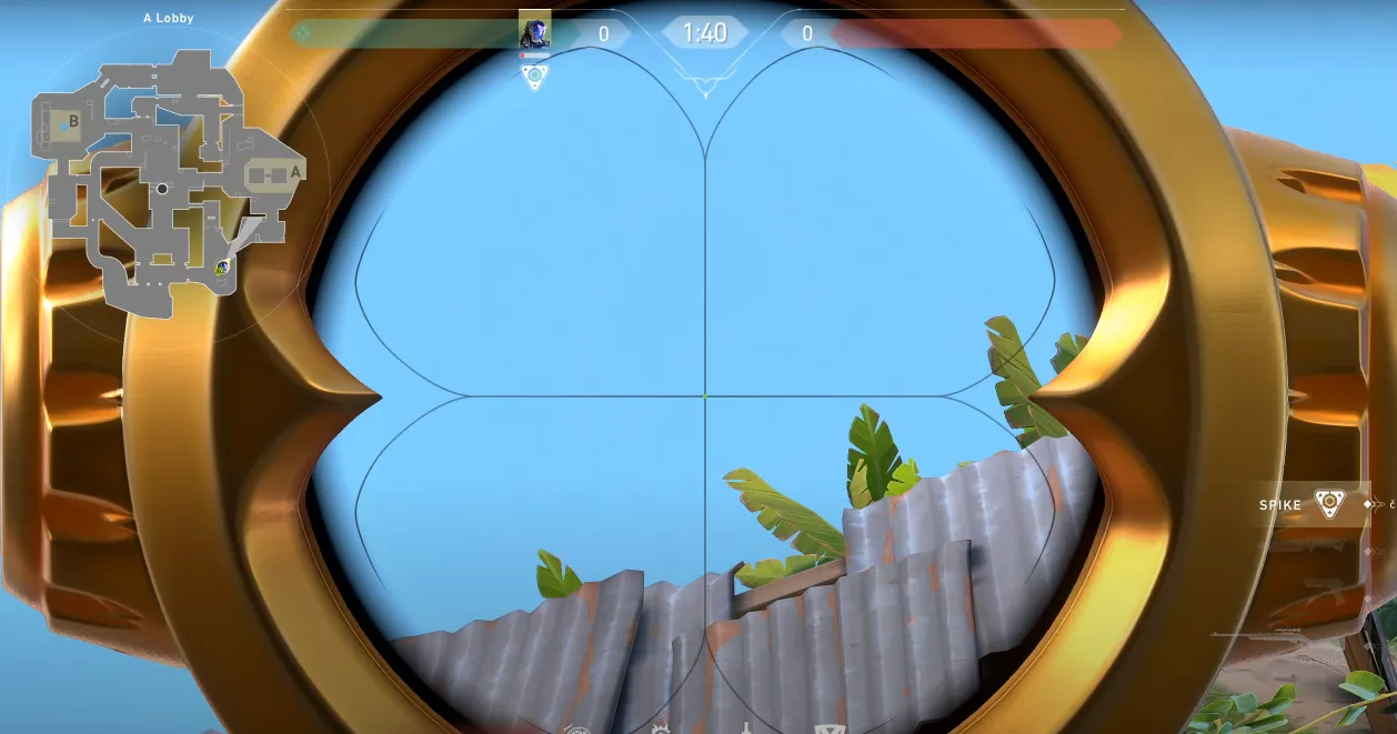 KAY/O Zero_Point on Breeze Attack Site A — step 2 of 3: Aim — line up the shot