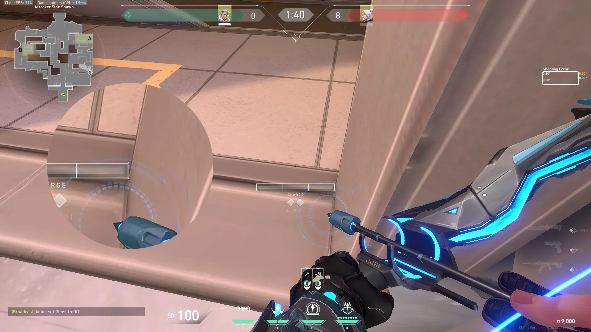 Sova Recon Bolt on Icebox Attack Site A — step 2 of 3: Aim — line up the shot