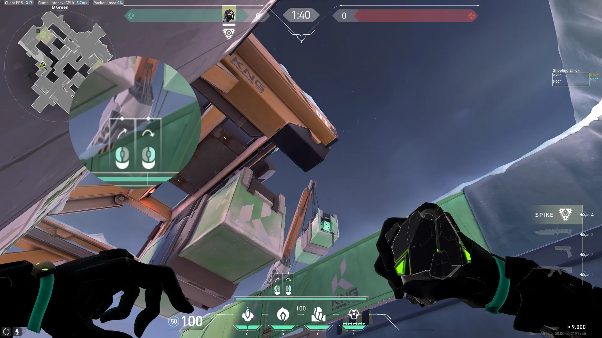 Viper Poison Cloud on Icebox Attack Site B — step 2 of 3: Aim — line up the shot