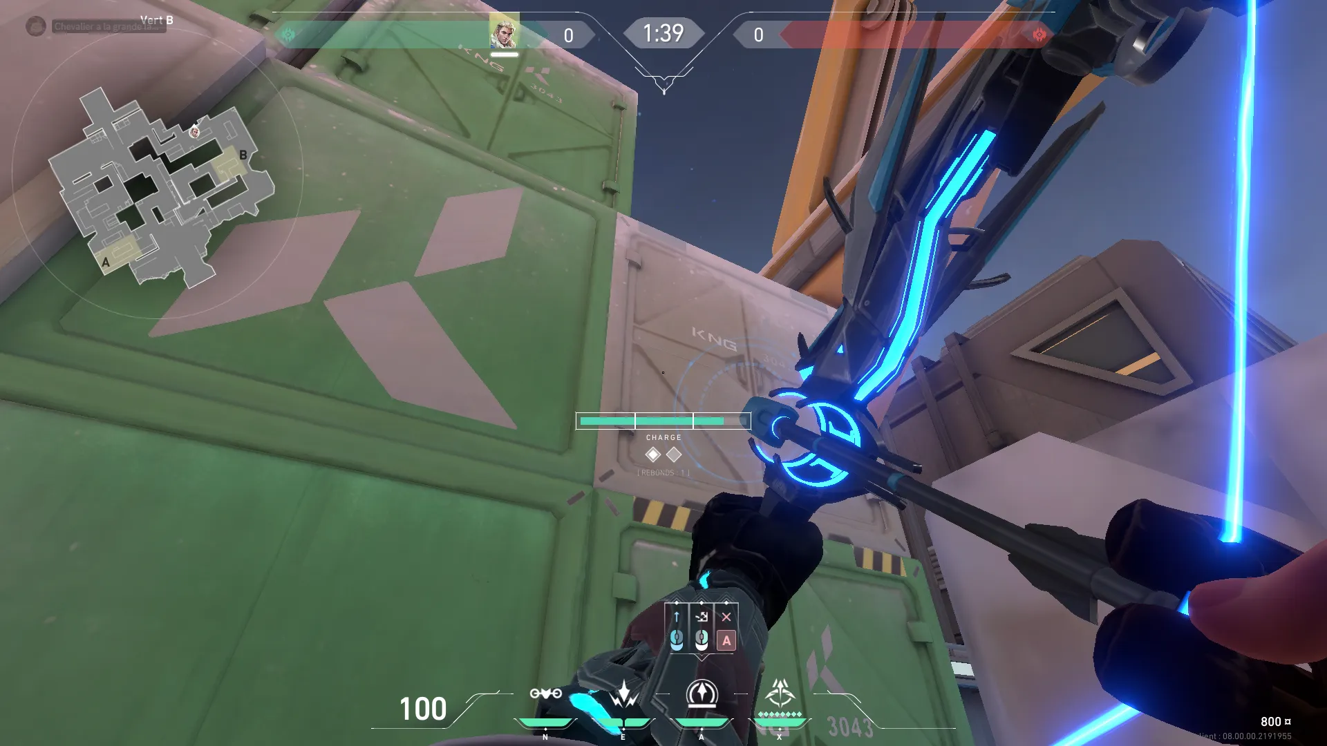 Sova Recon Bolt on Icebox Attack Site B — step 3 of 4: Aim — line up the shot