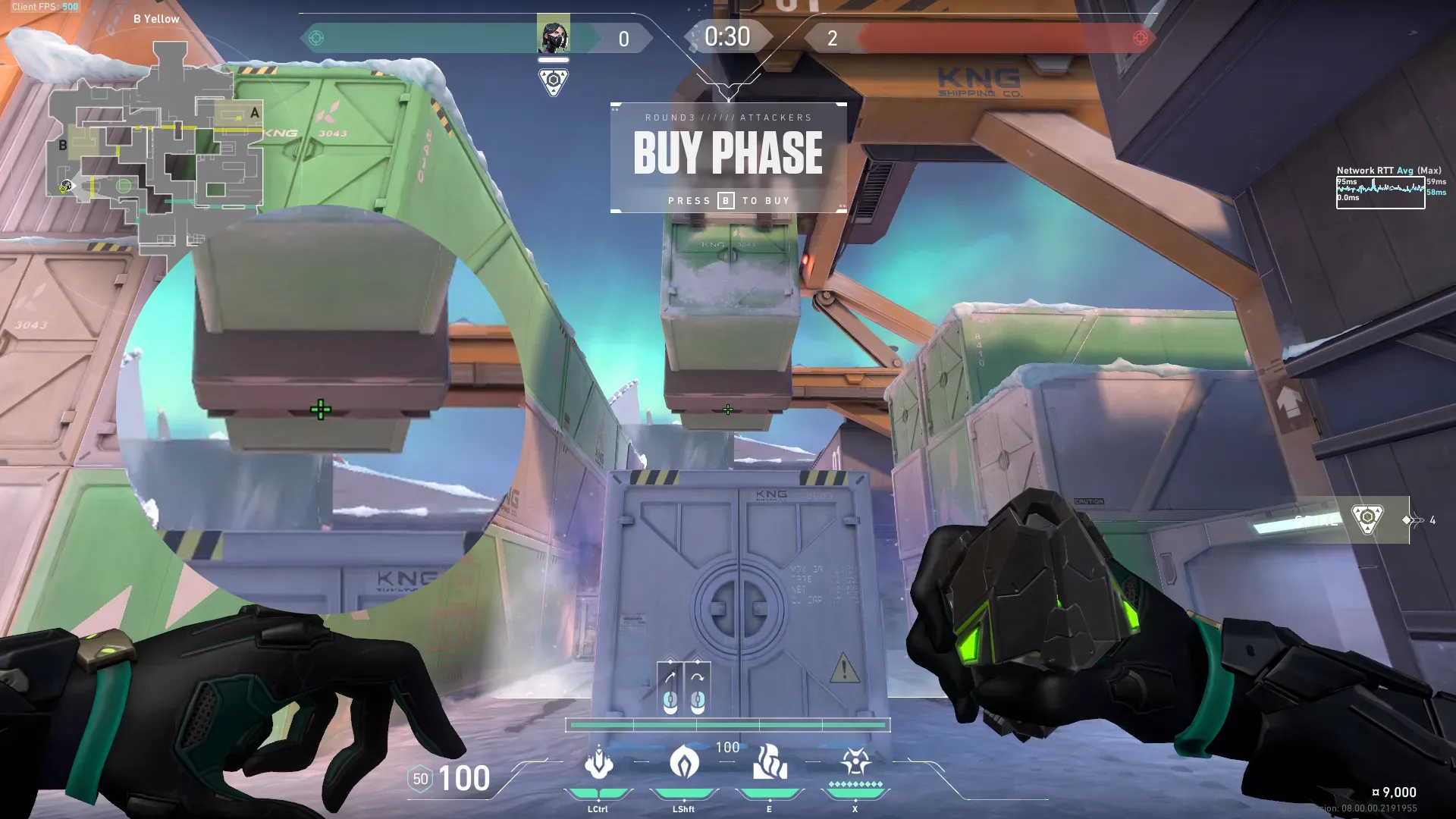 Viper Poison Cloud on Icebox Attack Site B — step 2 of 3: Aim — line up the shot
