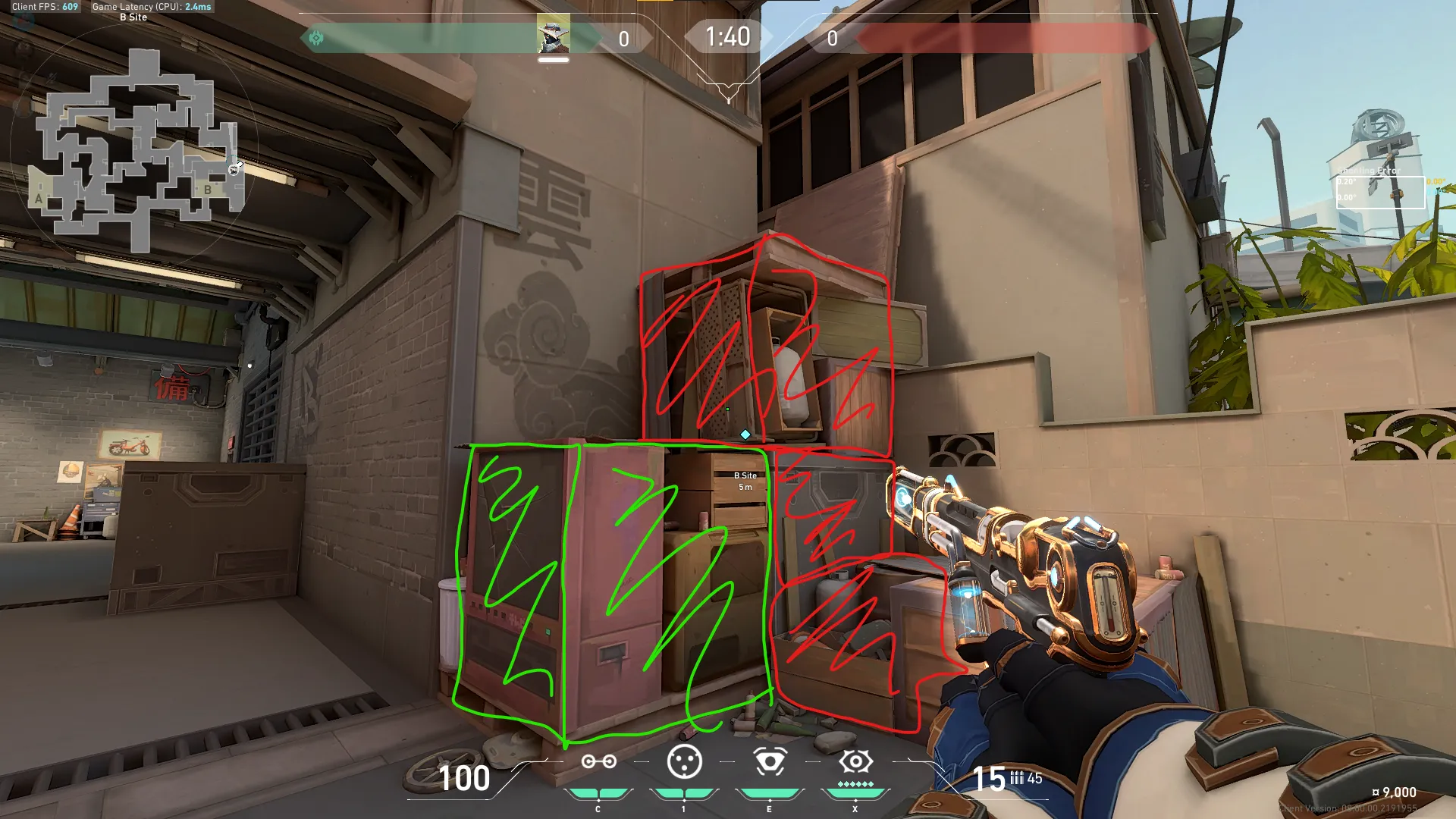 Cypher Spycam on Split Defense Site B — step 1 of 5: Position — where to stand
