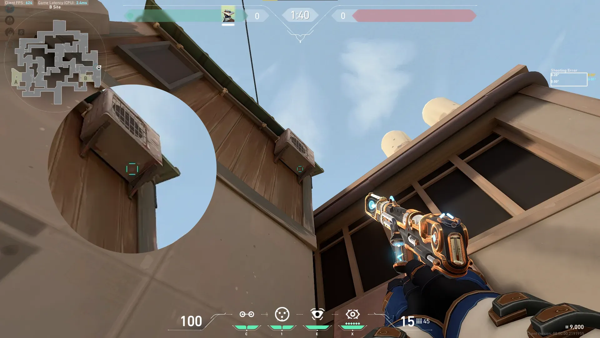 Cypher Spycam on Split Defense Site B — step 3 of 5: Aim — line up the shot