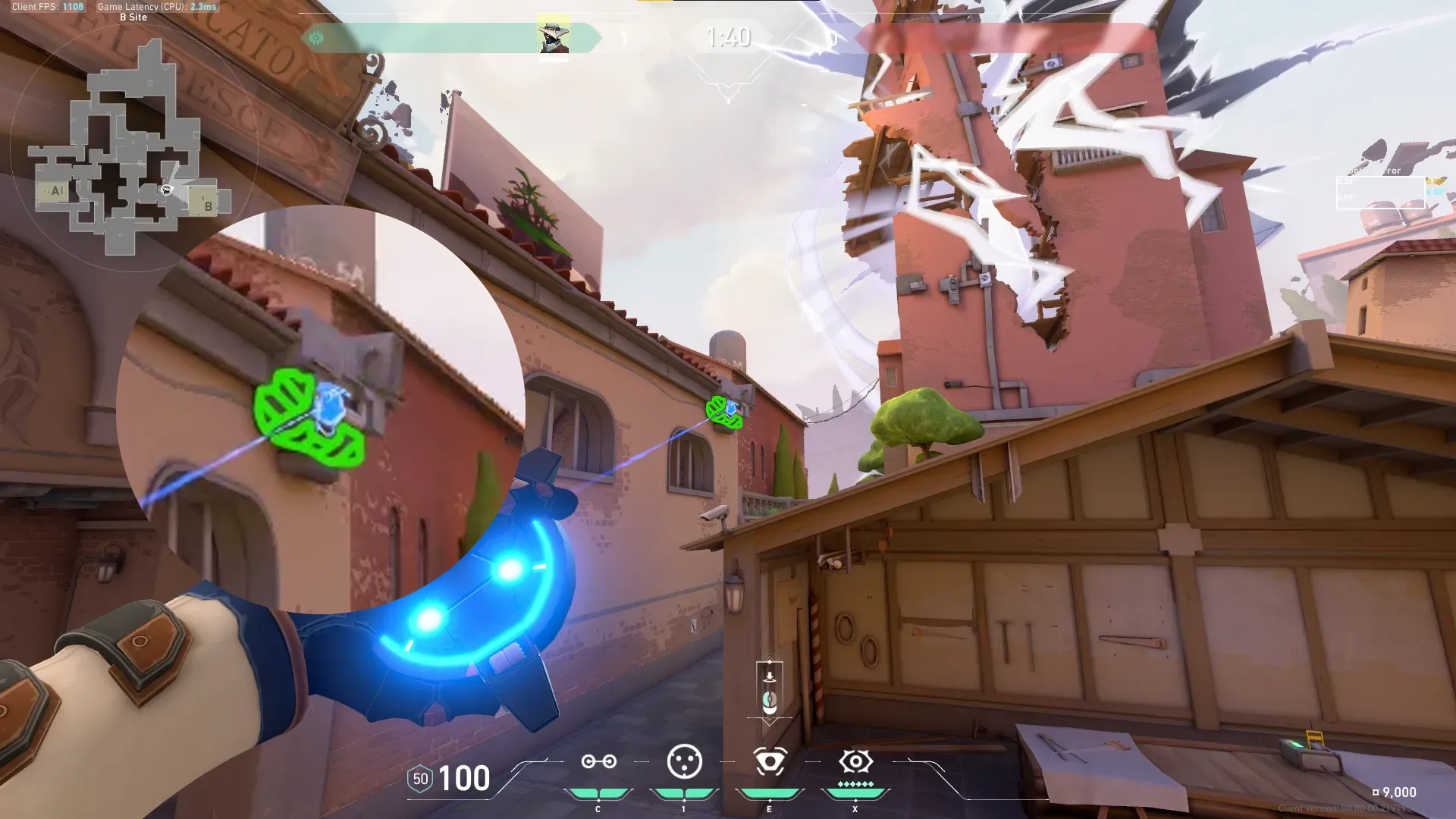Cypher Spycam on Ascent Defense Site B — step 3 of 6: Aim — line up the shot