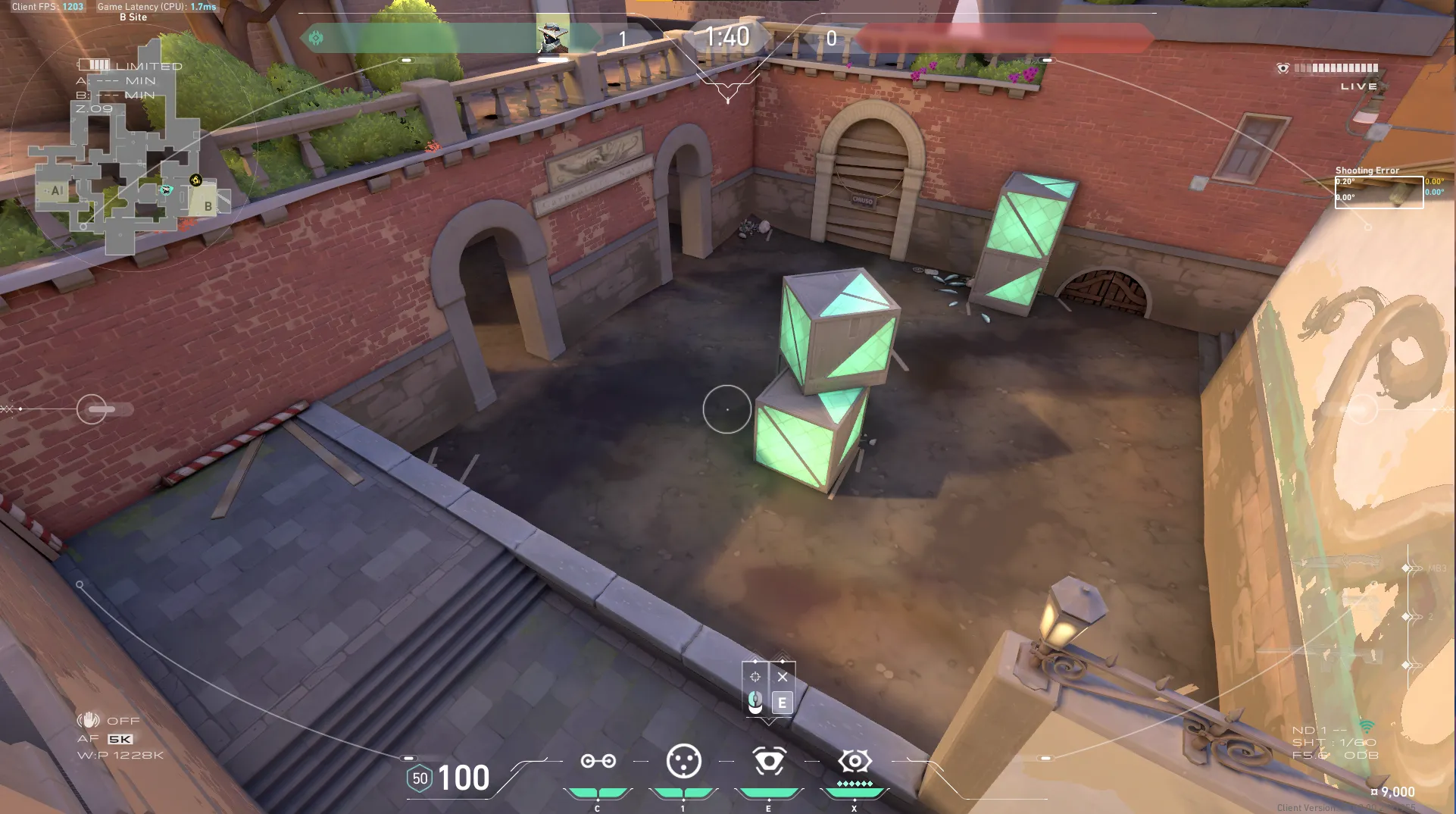 Cypher Spycam on Ascent Defense Site B — step 4 of 6: Aim — line up the shot