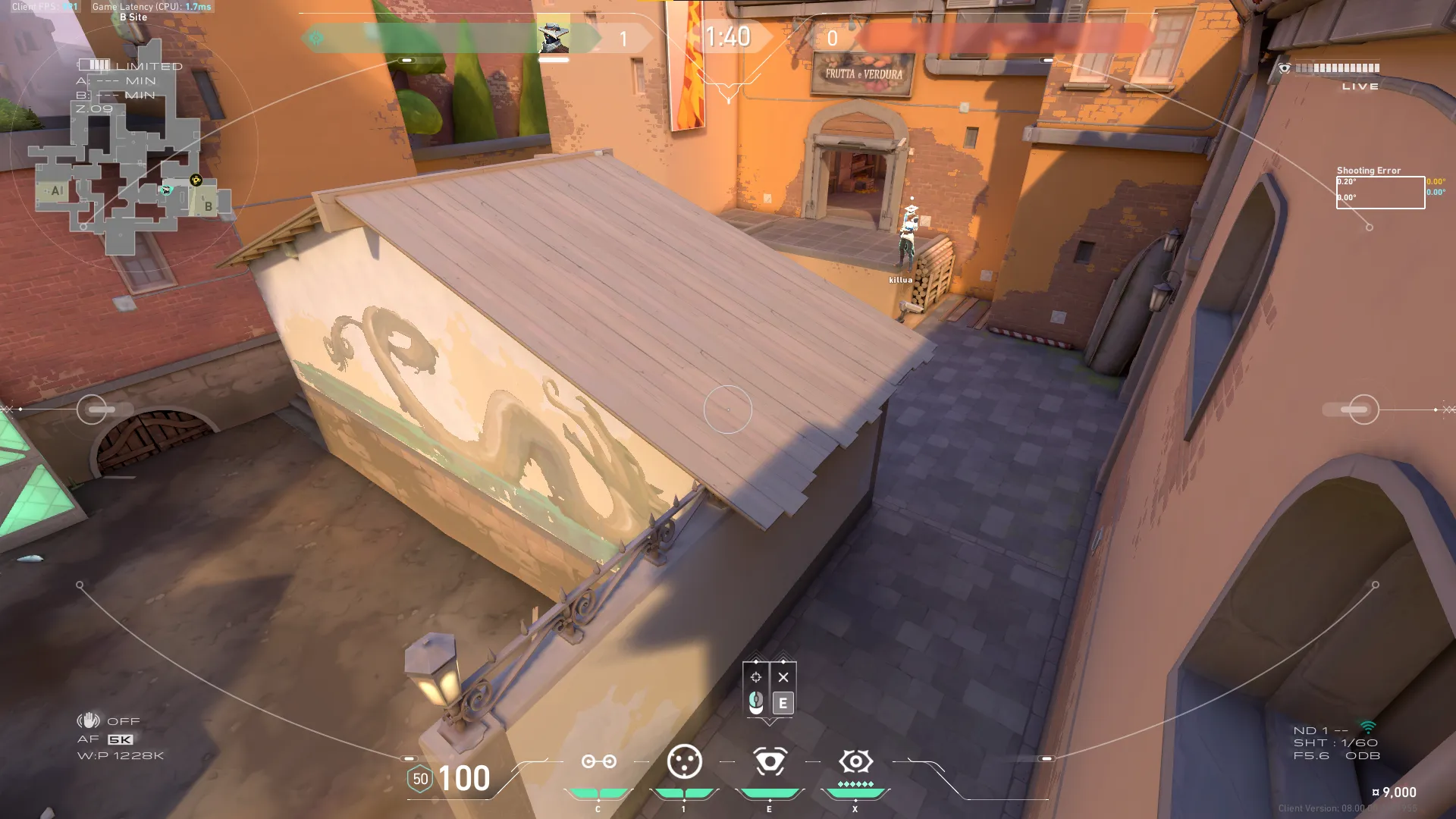 Cypher Spycam on Ascent Defense Site B — step 5 of 6: Aim — line up the shot