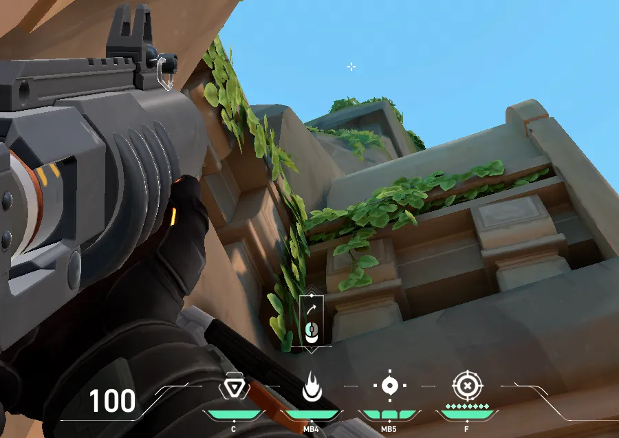 Brimstone Incendiary on Lotus Attack Site C — step 2 of 3: Aim — line up the shot
