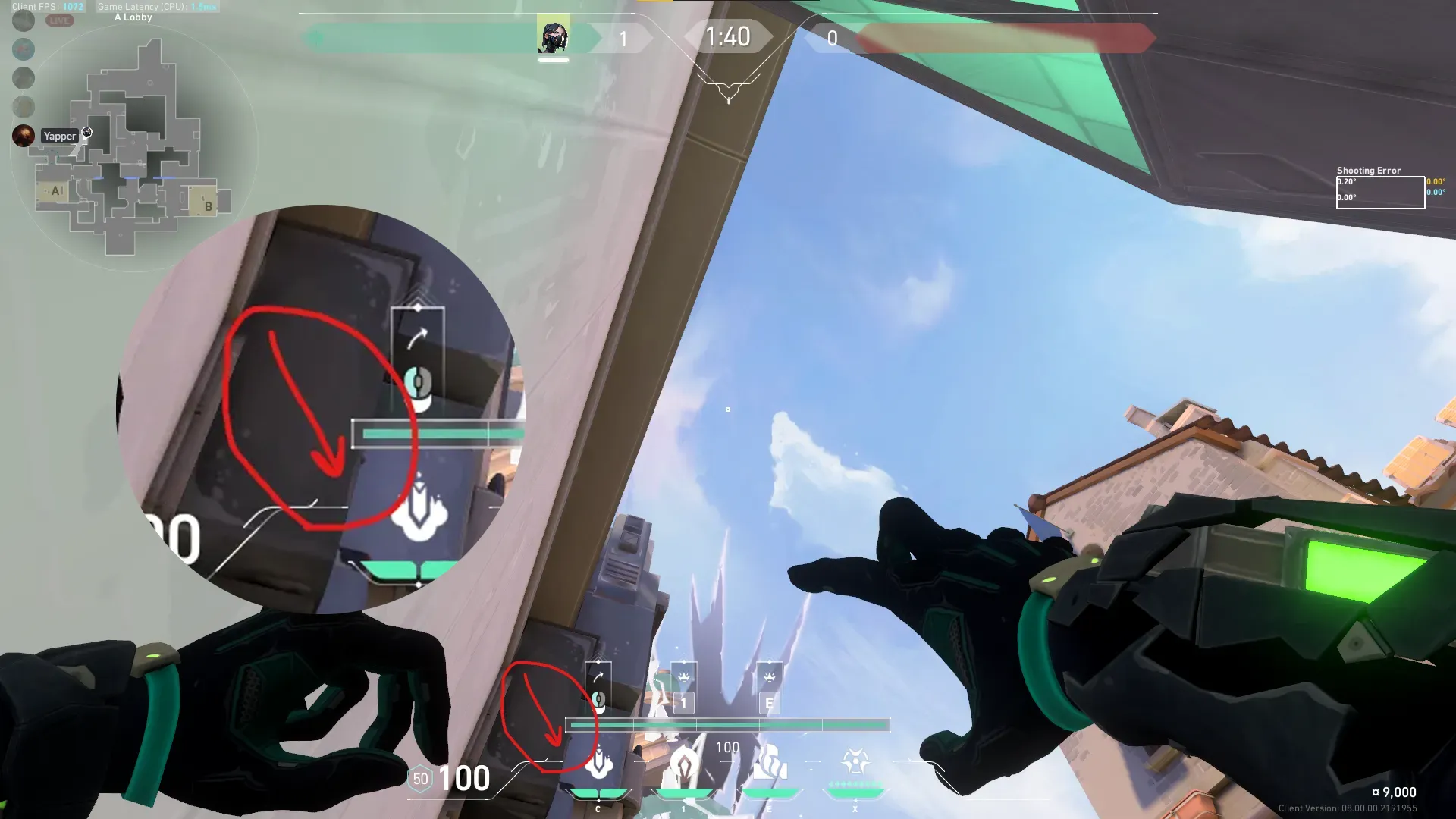 Viper Snake Bite on Ascent Attack Site A — step 2 of 3: Aim — line up the shot