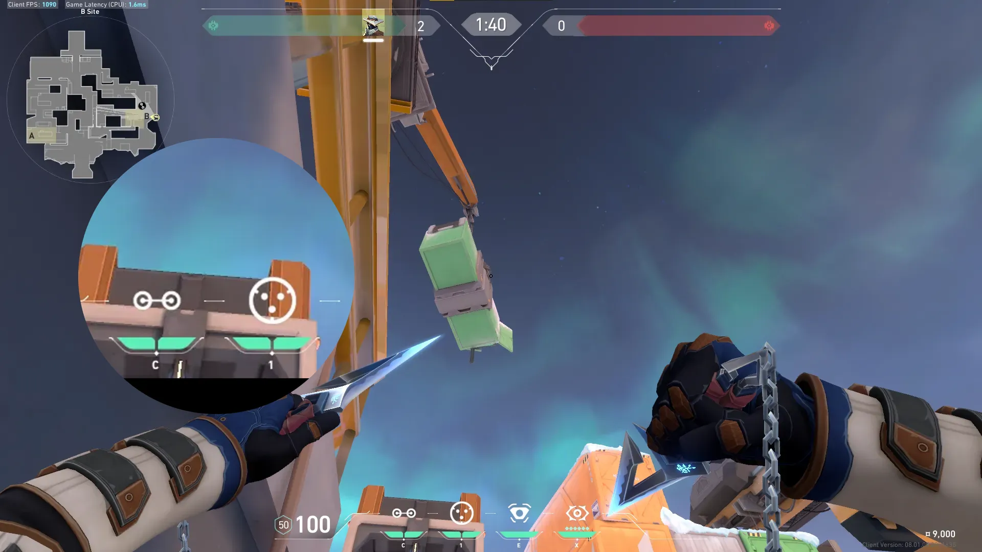 Cypher Cyber Cage on Icebox Defense Site B — step 3 of 5: Aim — line up the shot
