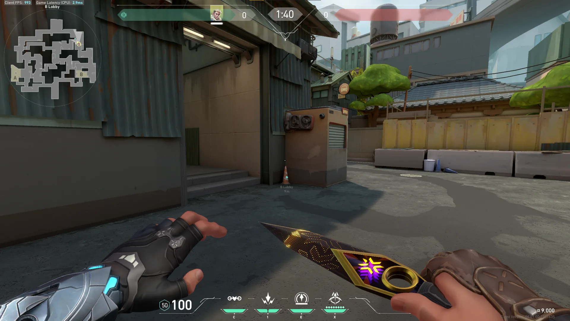 Sova Recon Bolt on Split Attack Site B — step 1 of 4: Position — where to stand