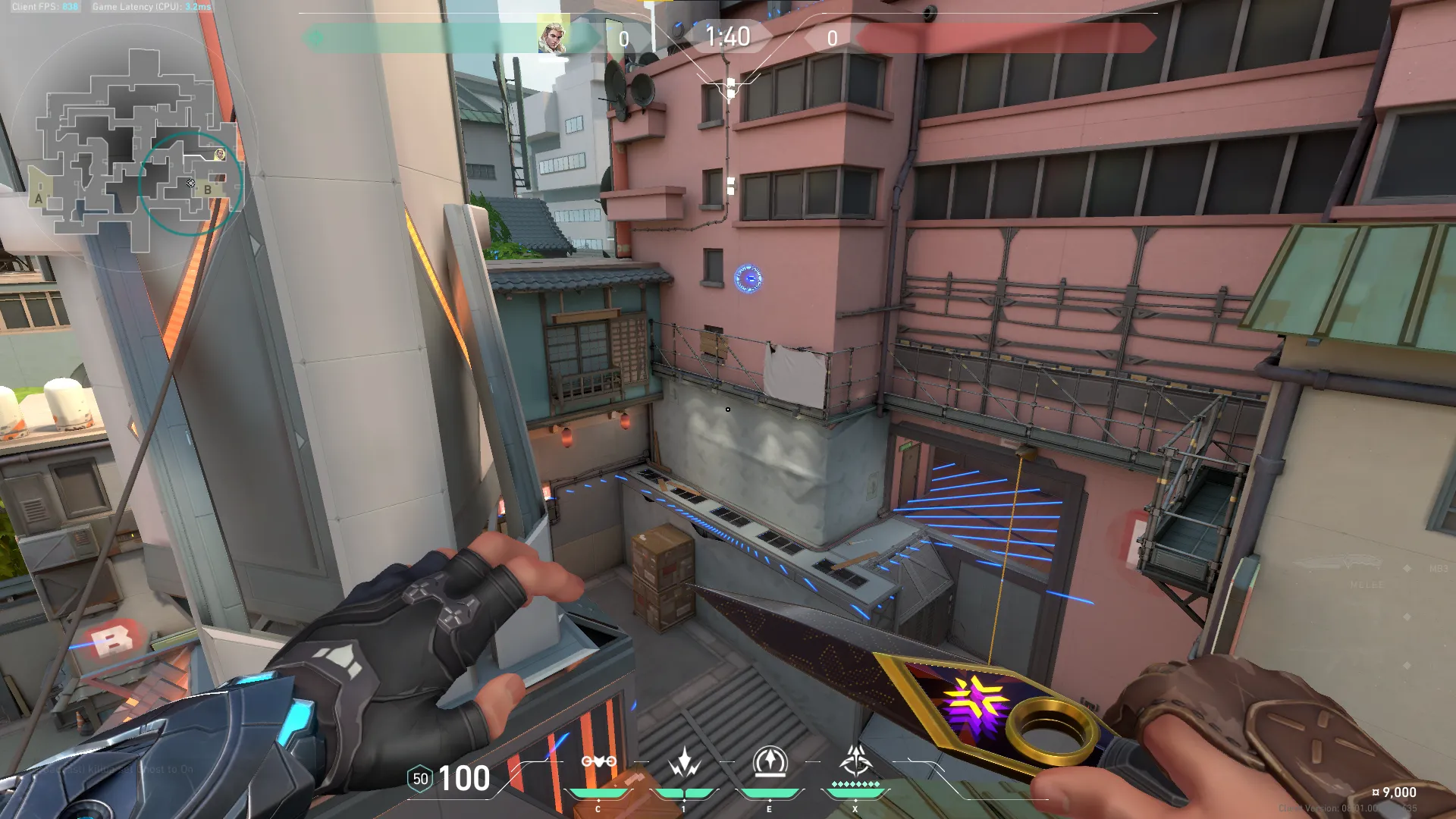 Sova Recon Bolt on Split Attack Site B — step 3 of 4: Aim — line up the shot