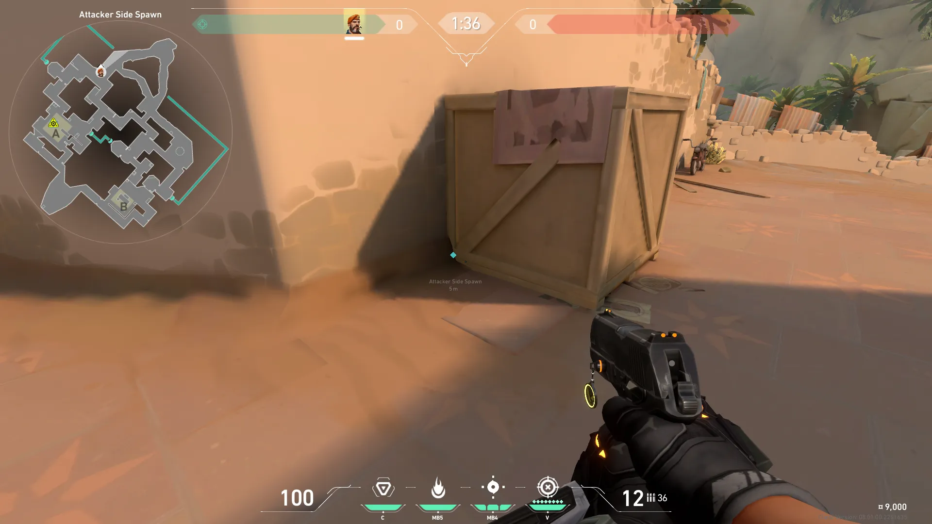 Brimstone Incendiary on Bind Attack Site A — step 1 of 4: Position — where to stand