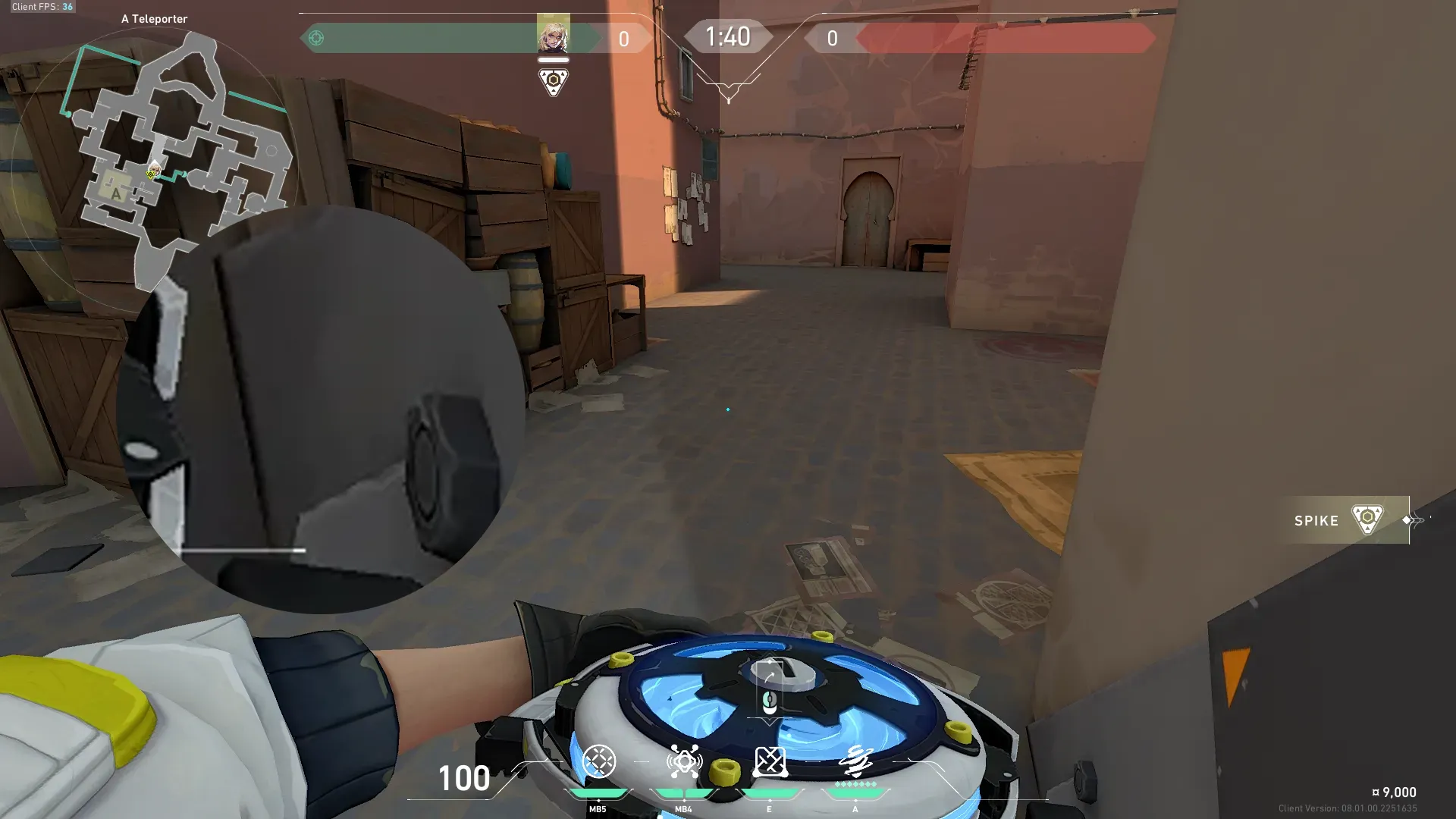 Deadlock Sonic Sensor on Bind Defense Site A — step 2 of 4: Aim — line up the shot