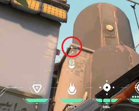 Brimstone Incendiary on Bind Attack Site B — step 3 of 4: Aim — line up the shot