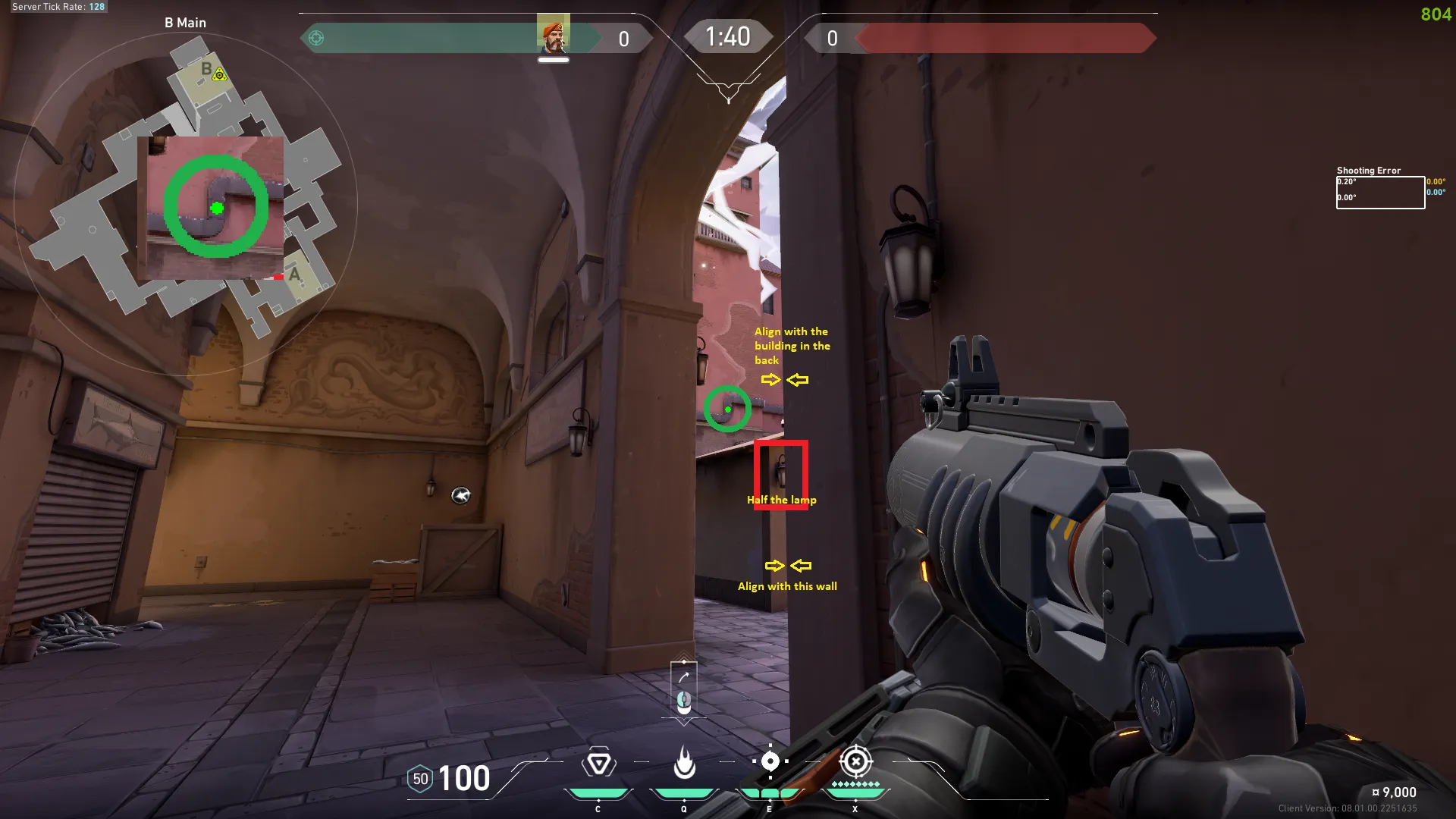 Brimstone Incendiary on Ascent Attack Site B — step 2 of 3: Aim — line up the shot