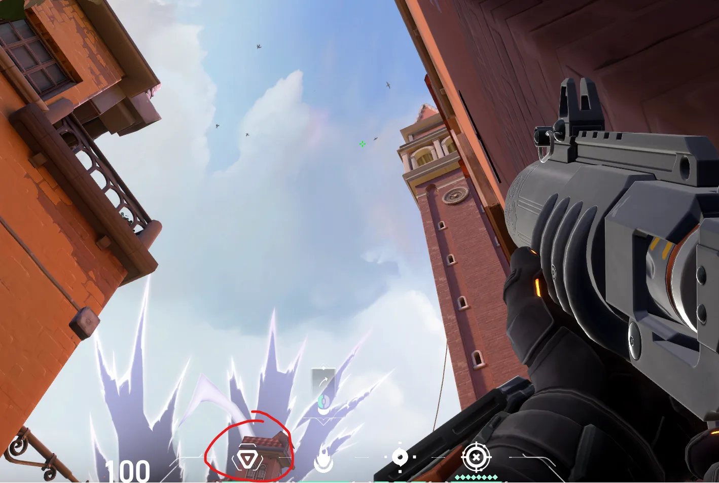 Brimstone Incendiary on Ascent Attack Site B — step 2 of 3: Aim — line up the shot