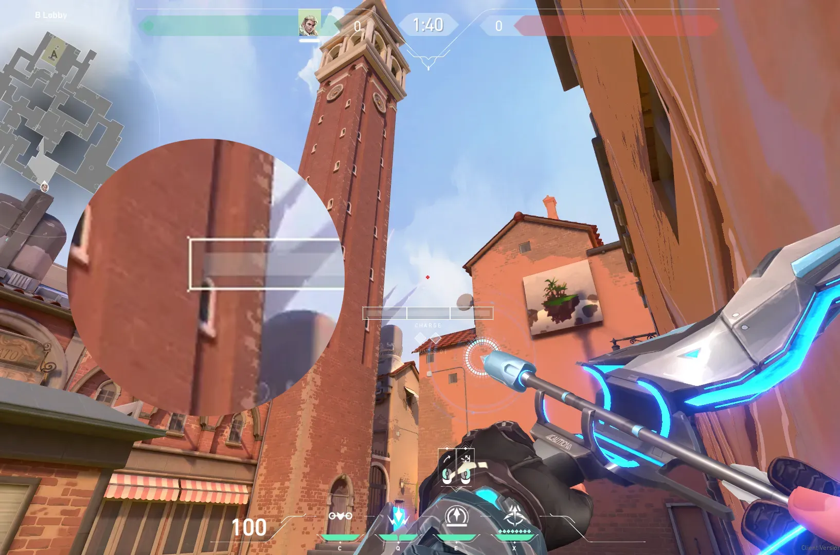 Sova Recon Bolt on Ascent Attack Mid — step 2 of 3: Aim — line up the shot