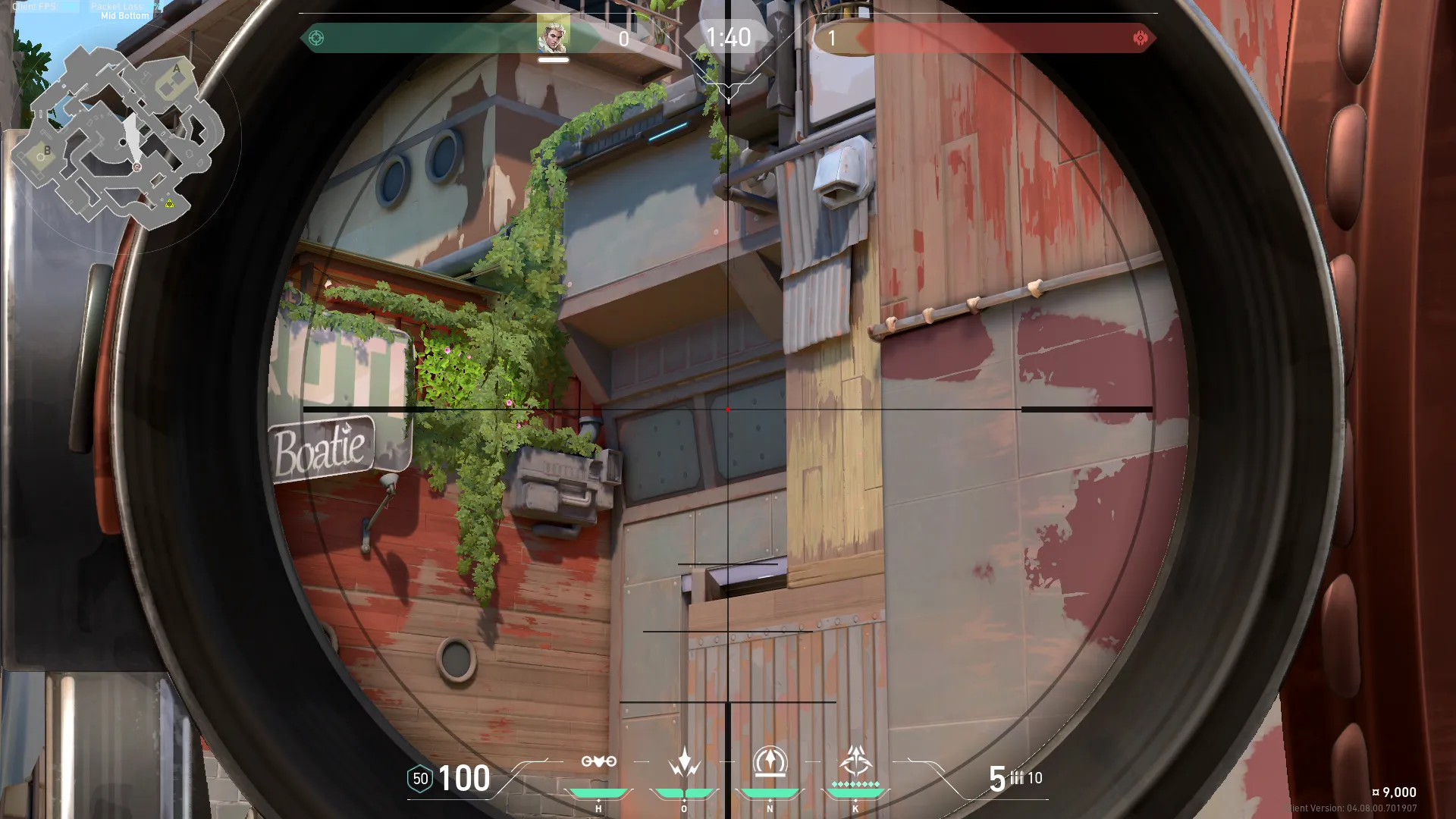 Sova Recon Bolt on Breeze Attack Mid — step 2 of 4: Aim — line up the shot