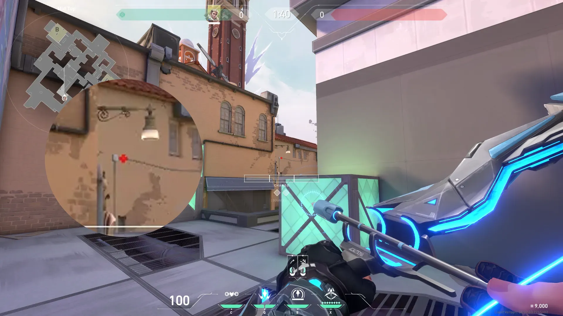 Sova Recon Bolt on Ascent Attack Mid — step 2 of 3: Aim — line up the shot