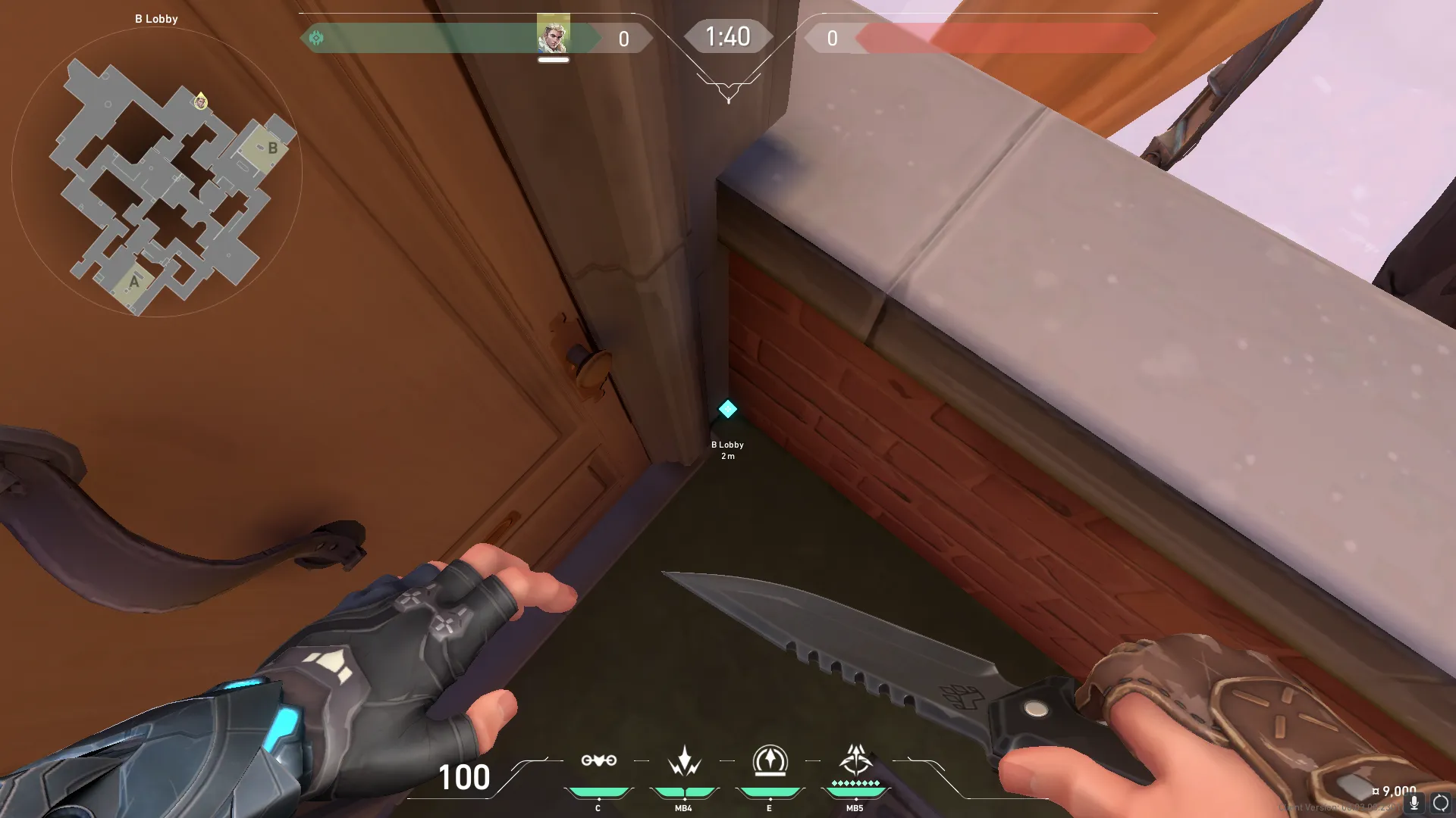 Sova Recon Bolt on Ascent Attack Site B — step 1 of 3: Position — where to stand