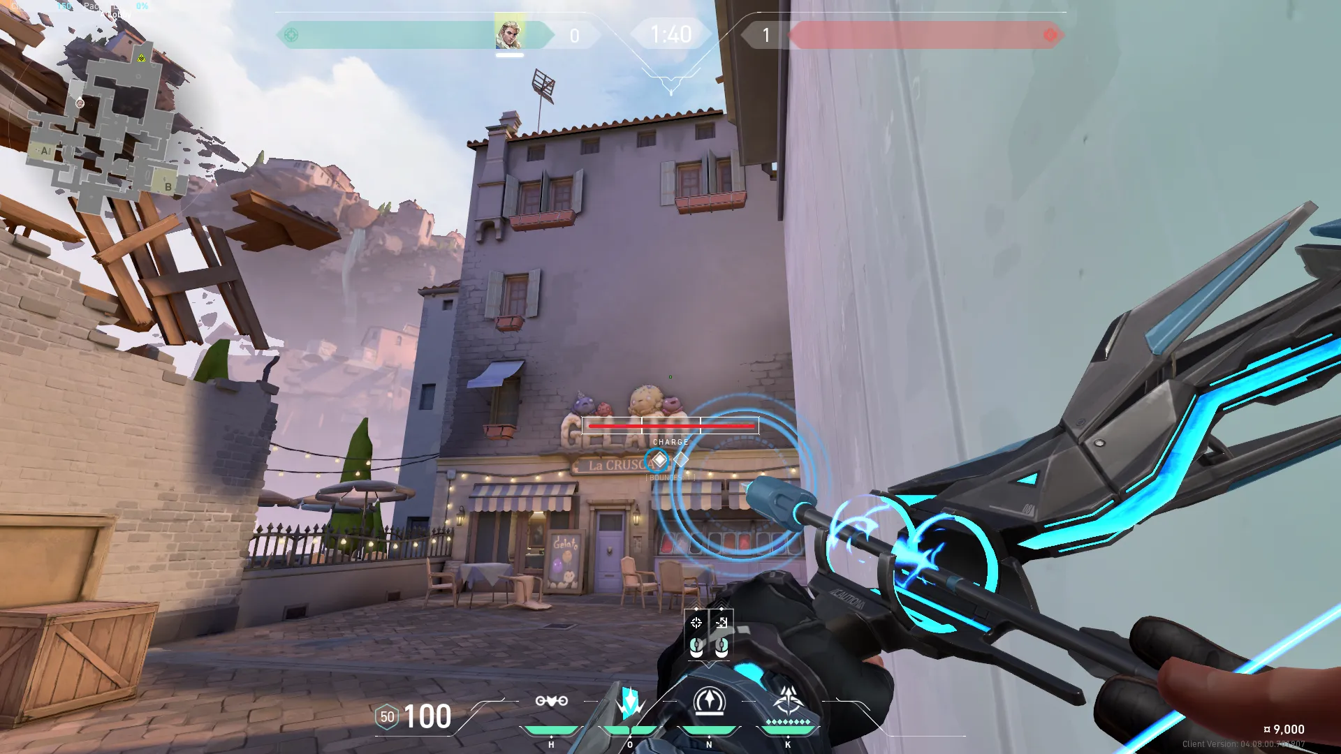 Sova Recon Bolt on Ascent Attack Site A — step 2 of 3: Aim — line up the shot