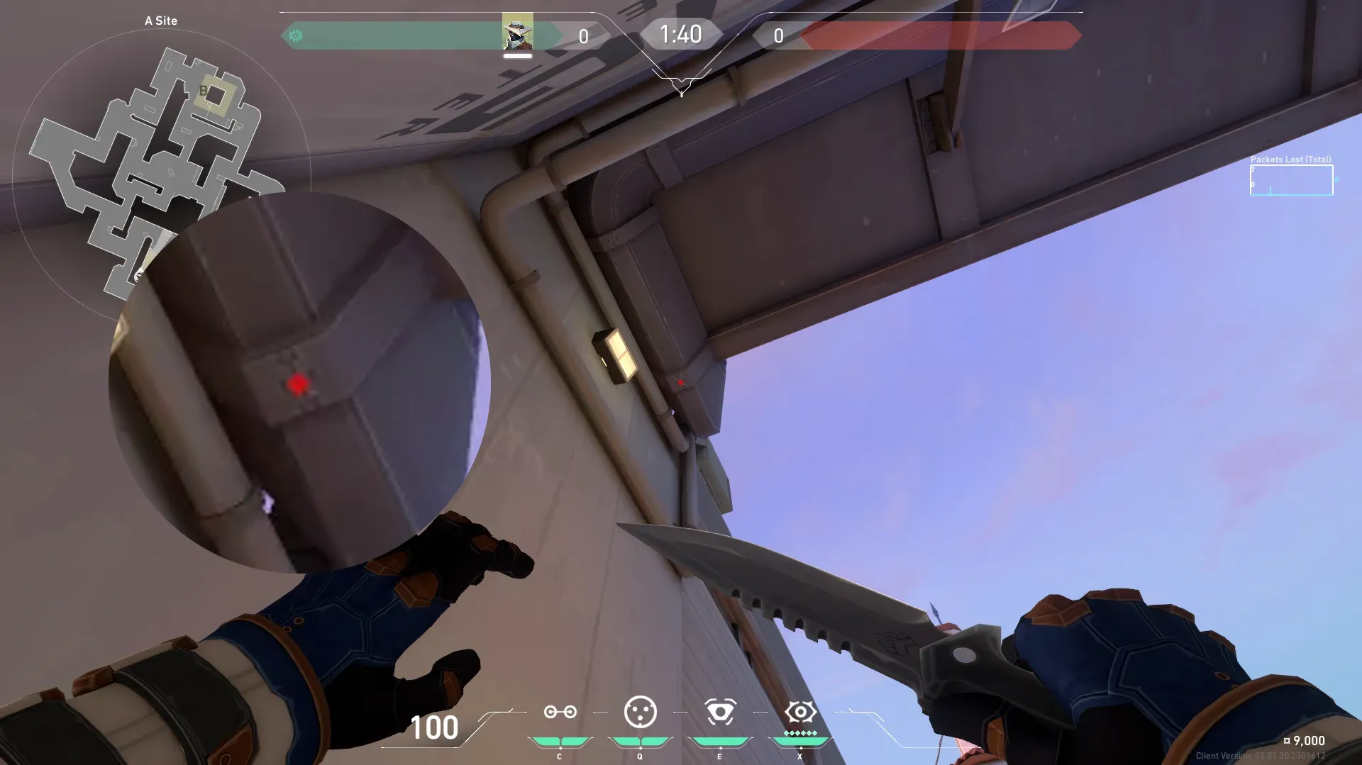 Cypher Cyber Cage on Sunset Defense Site A — step 2 of 4: Aim — line up the shot