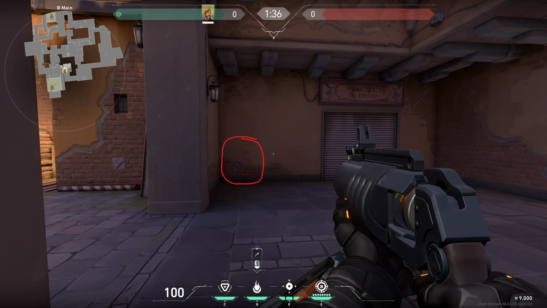 Brimstone Incendiary on Ascent Attack Site B — step 1 of 3: Position — where to stand