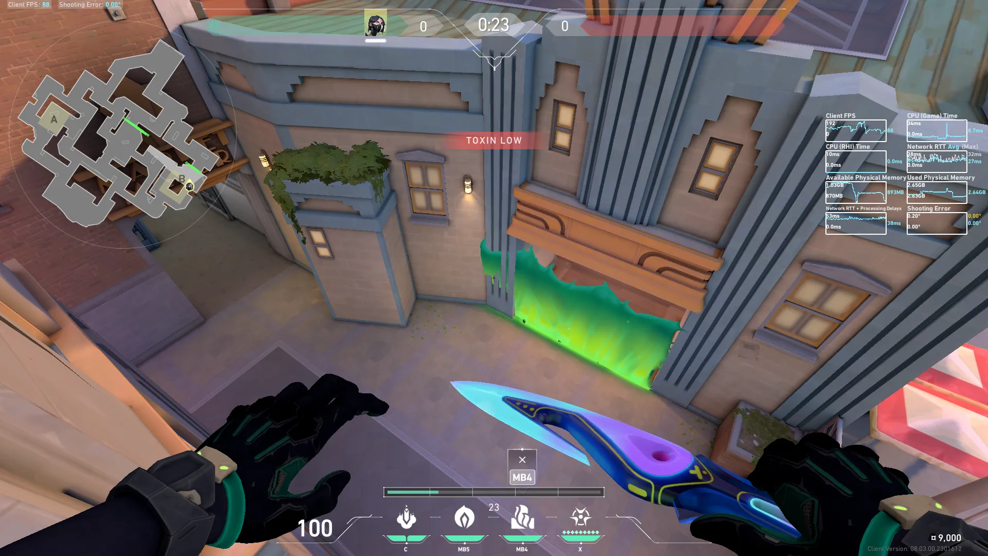 Viper Toxic Screen on Sunset Defense Mid — step 3 of 4: Aim — line up the shot