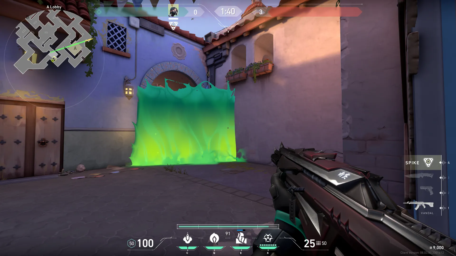 Viper Toxic Screen on Sunset Attack Site A — step 3 of 6: Aim — line up the shot
