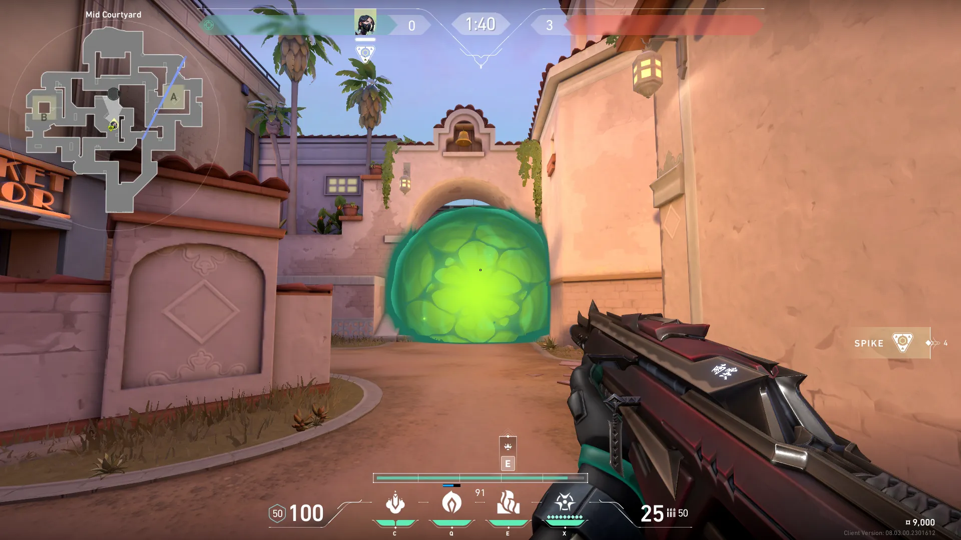 Viper Poison Cloud on Sunset Attack Mid — step 3 of 4: Aim — line up the shot