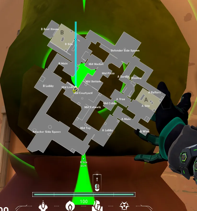 Viper Toxic Screen on Ascent Attack Site B — step 2 of 3: Aim — line up the shot
