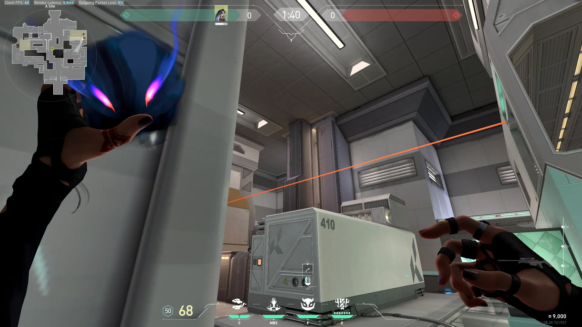 Fade Haunt on Icebox Defense Site A — step 3 of 4: Aim — line up the shot