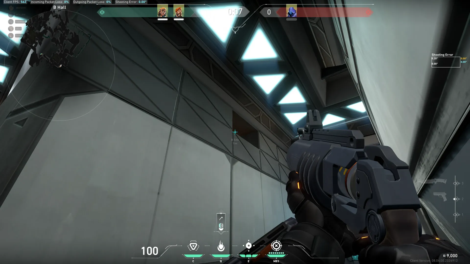 Brimstone Incendiary on Bind Defense Site B — step 2 of 3: Aim — line up the shot