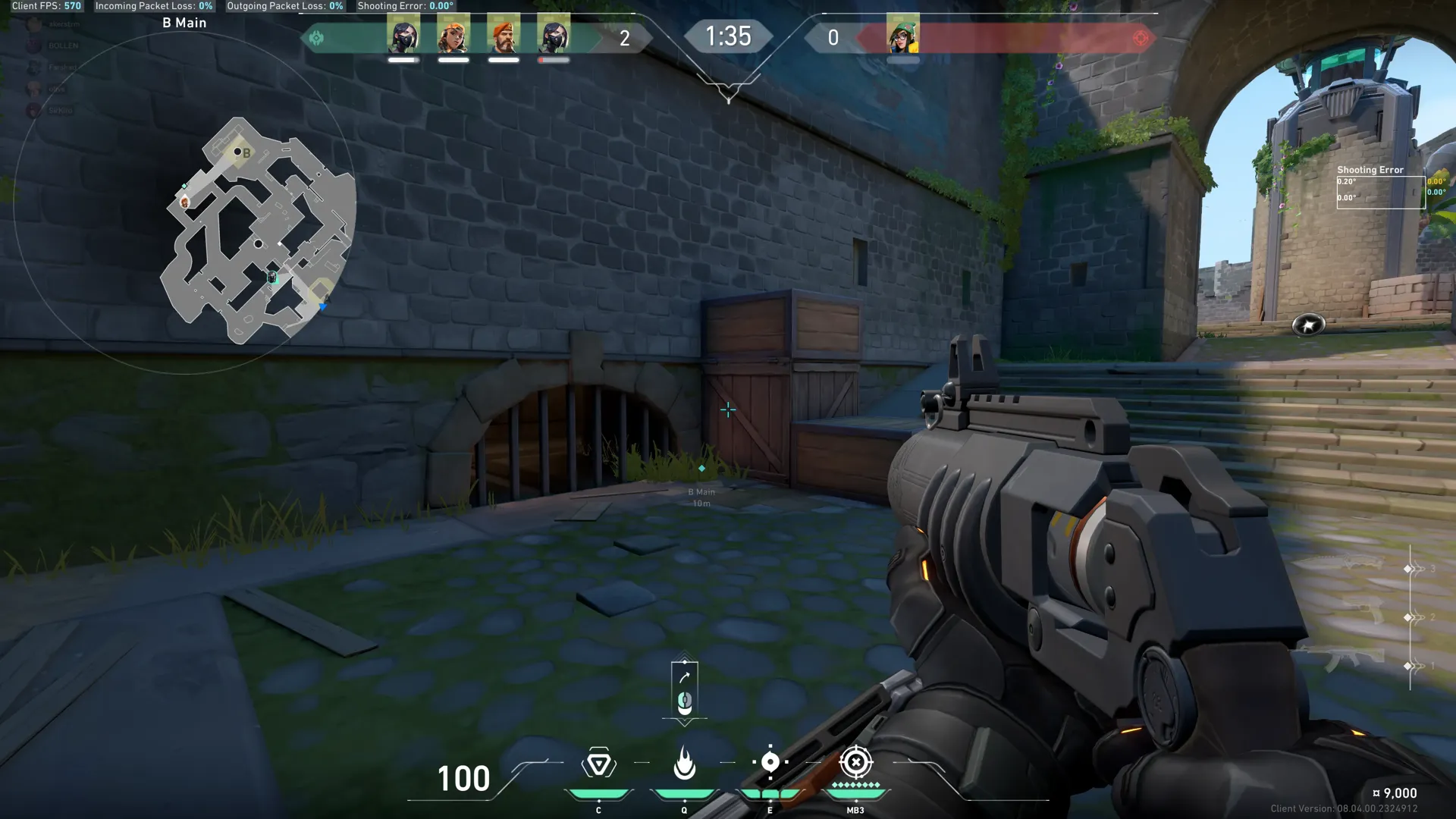 Brimstone Incendiary on Breeze Attack Site B — step 1 of 3: Position — where to stand