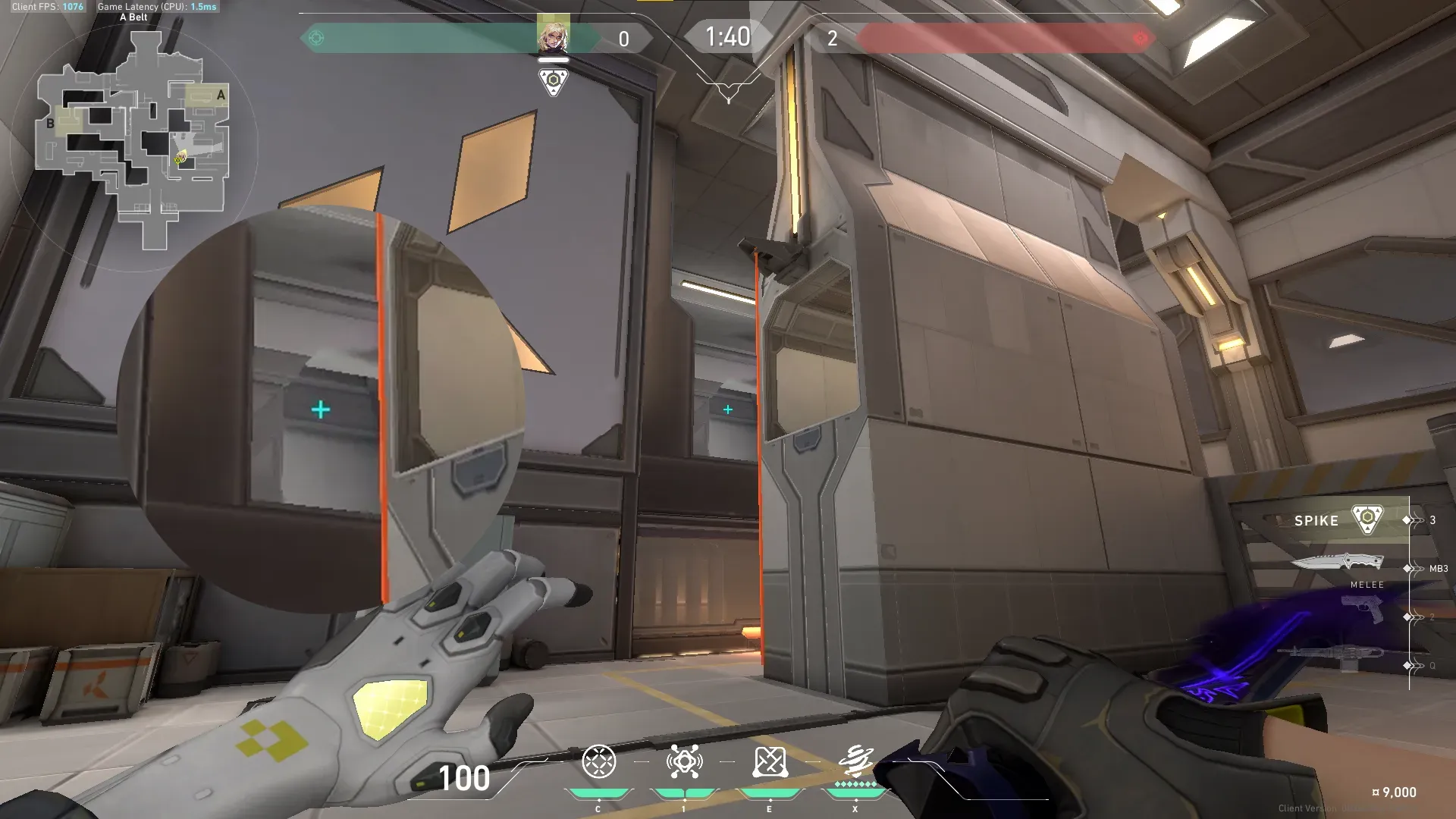 Deadlock GravNet on Icebox Attack Site A — step 3 of 5: Aim — line up the shot