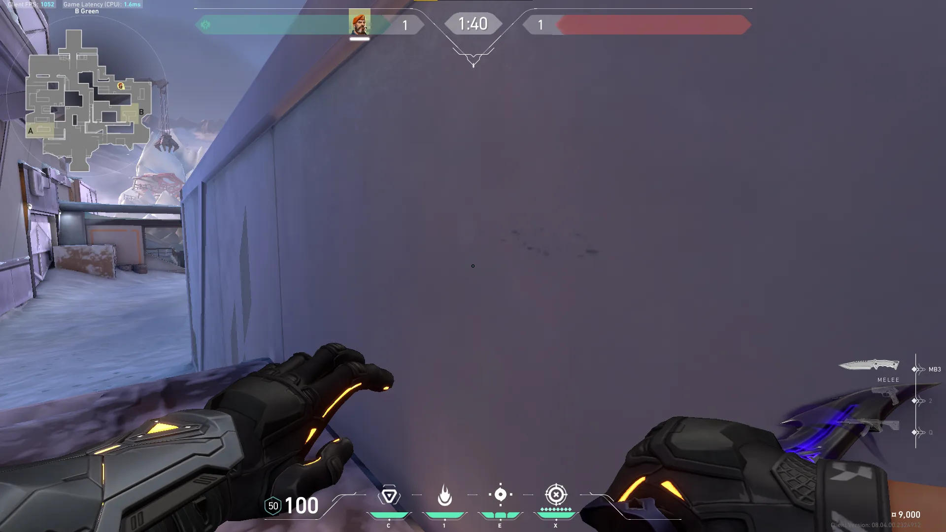 Brimstone Incendiary on Icebox Attack Site B — step 2 of 5: Aim — line up the shot