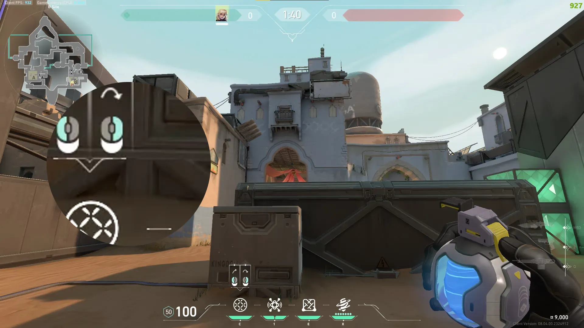 Deadlock GravNet on Bind Defense Site B — step 3 of 5: Aim — line up the shot