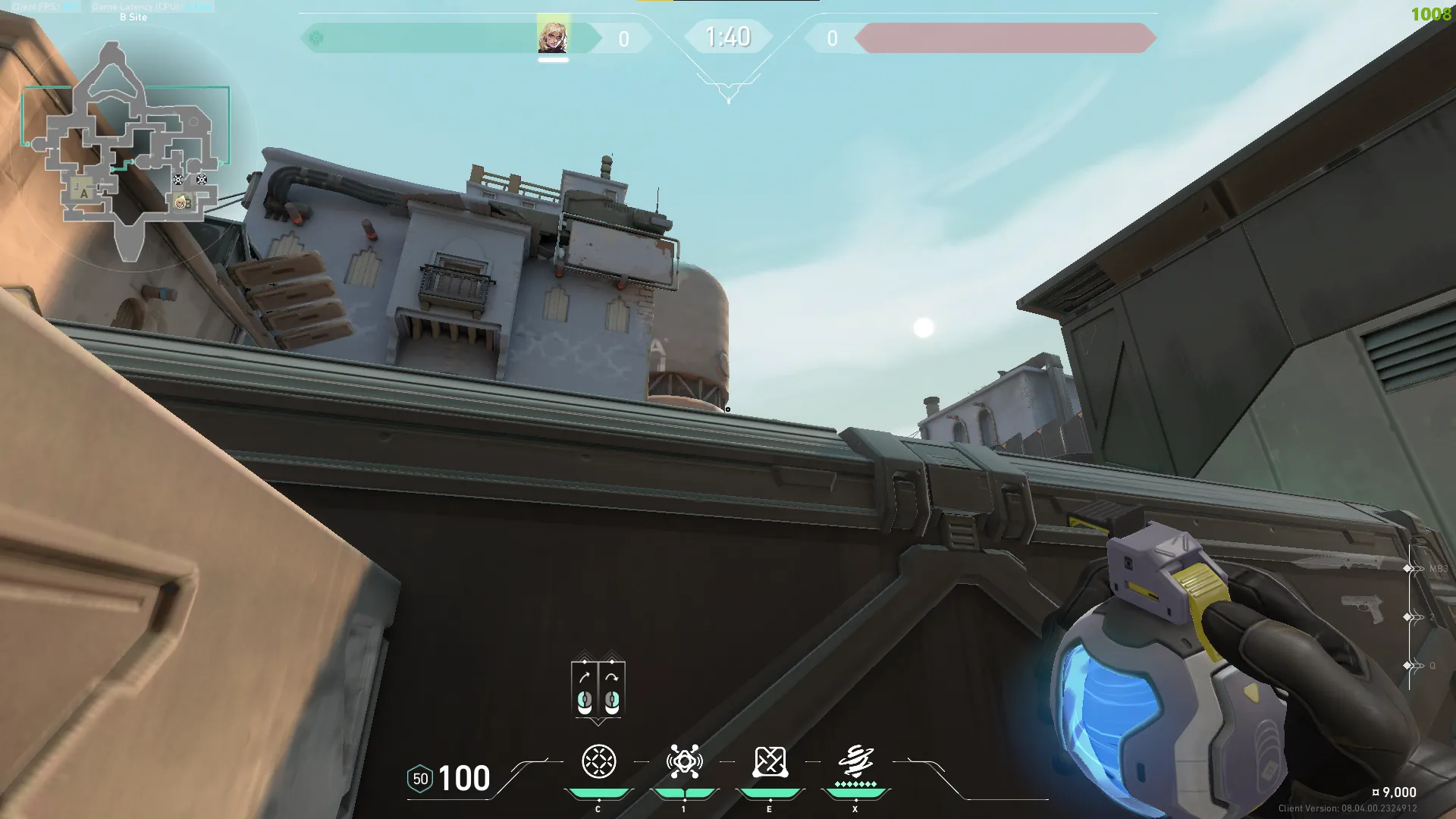 Deadlock GravNet on Bind Defense Site B — step 2 of 3: Aim — line up the shot
