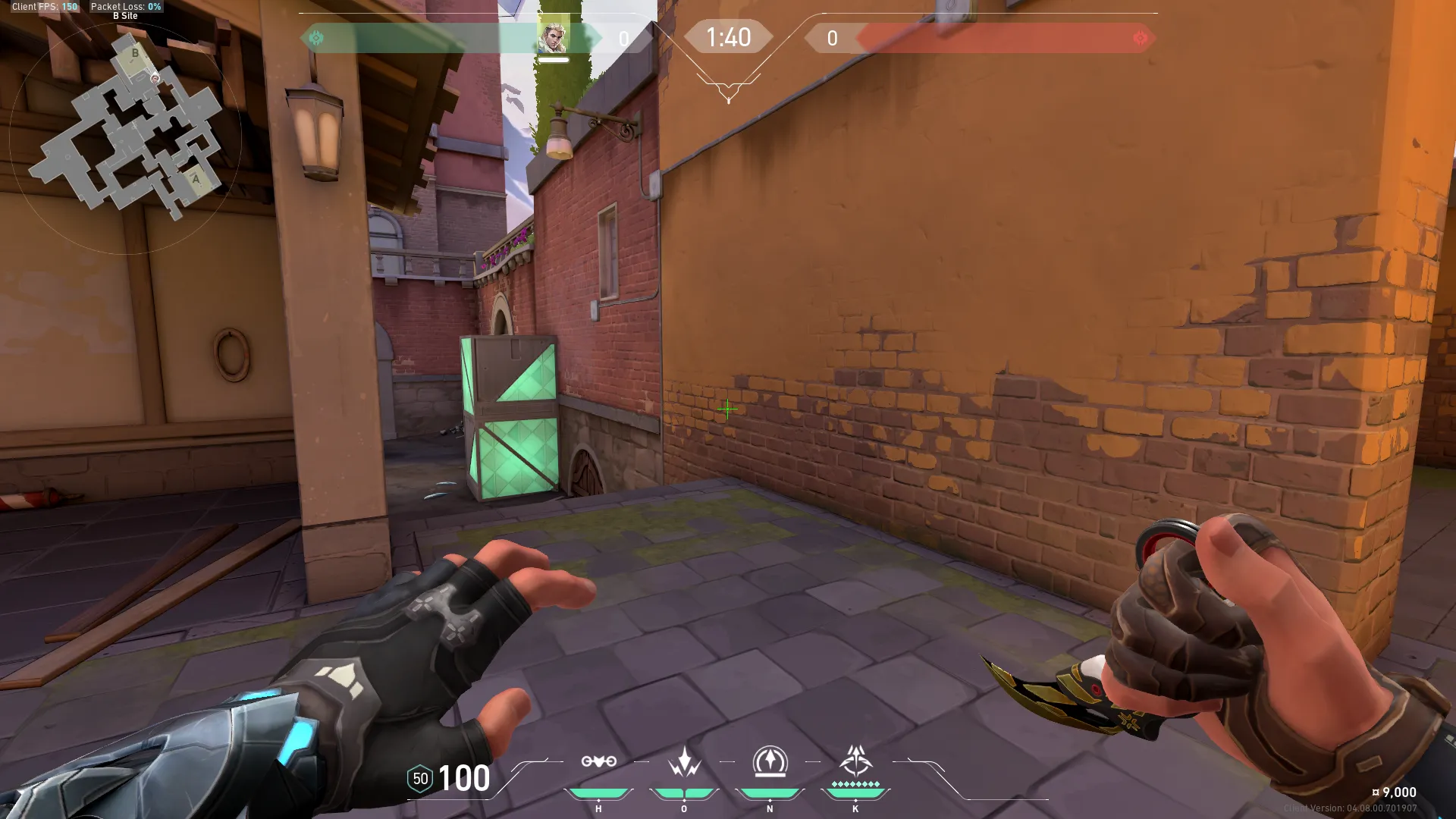 Sova Recon Bolt on Ascent Defense Site B — step 1 of 3: Position — where to stand