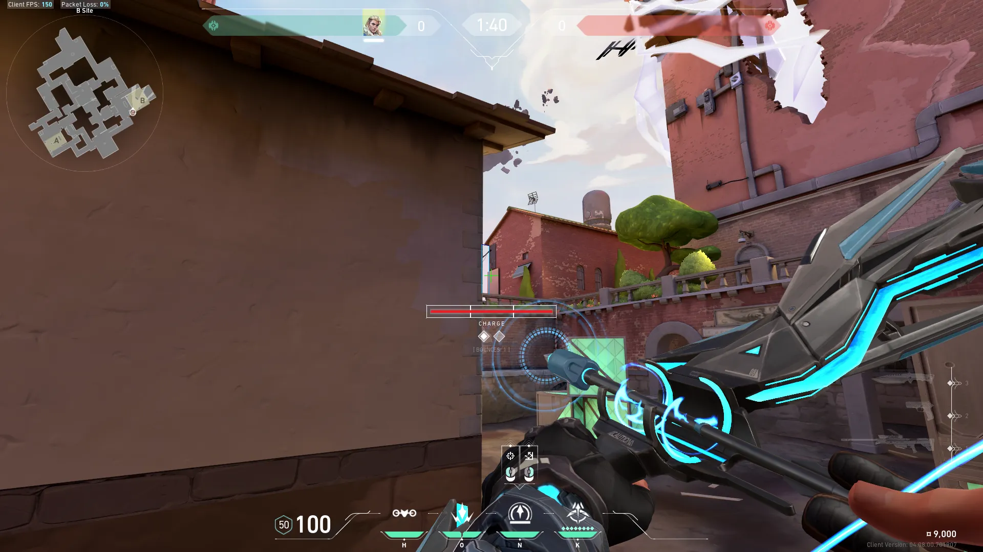 Sova Recon Bolt on Ascent Defense Site B — step 2 of 3: Aim — line up the shot